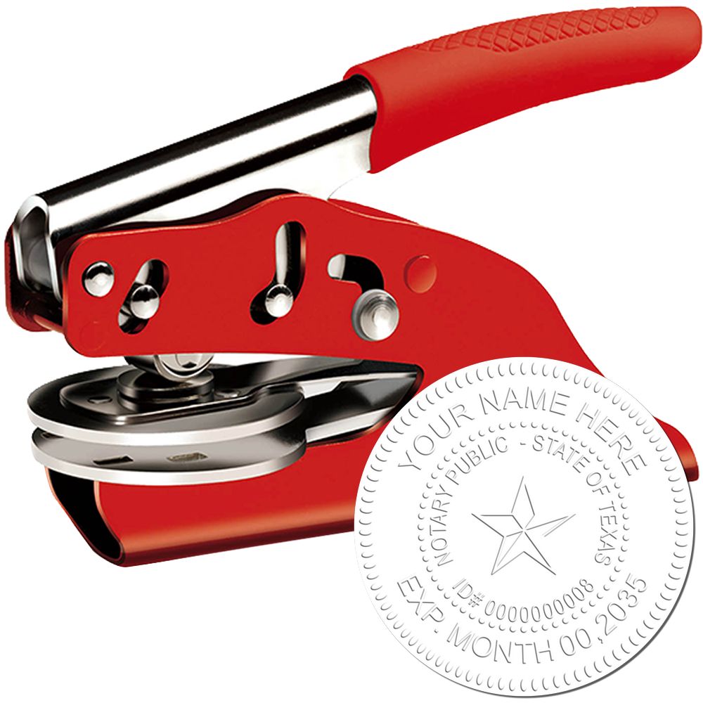 The main image for the Soft Seal Texas Notary Seal depicting a sample of the imprint and electronic files