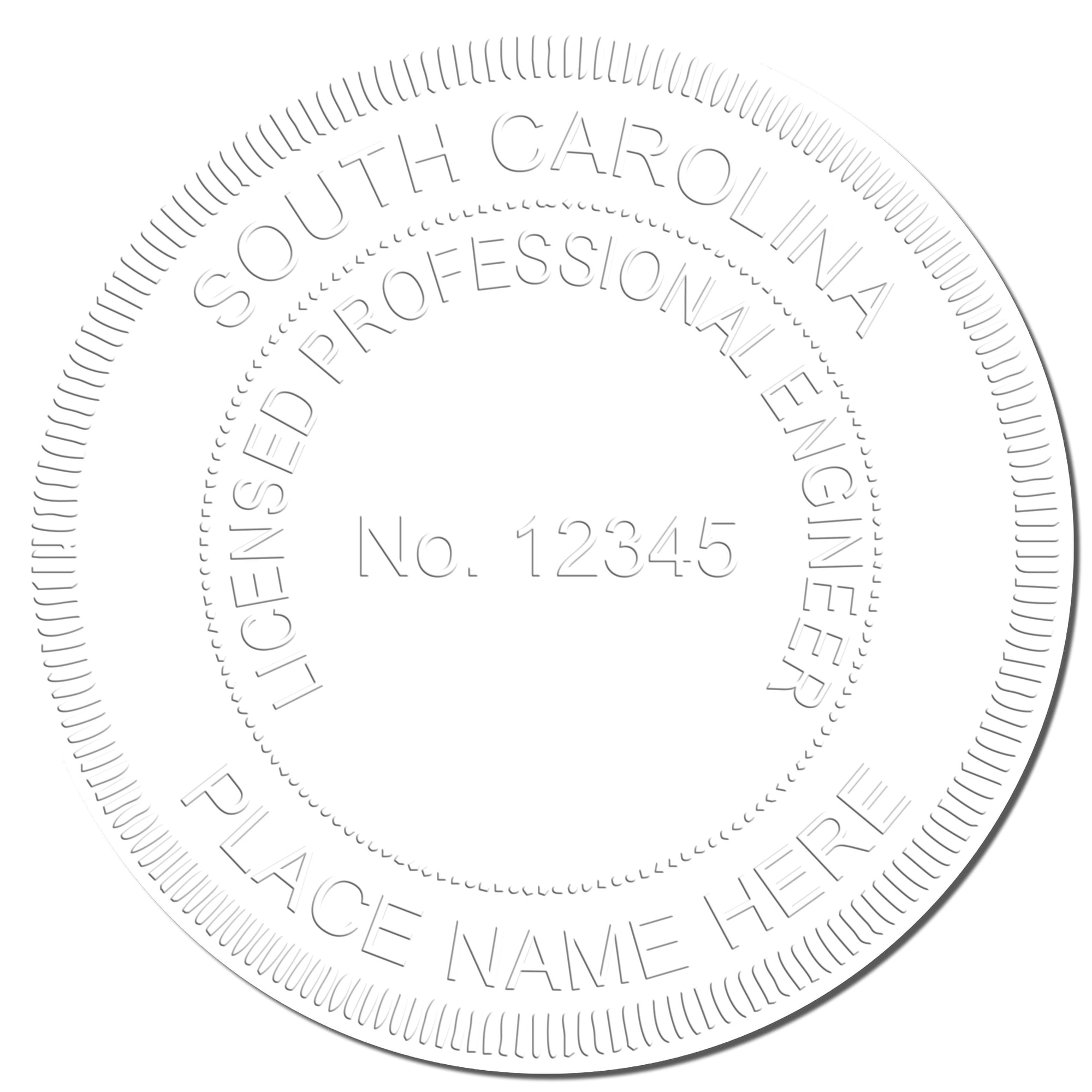 The main image for the South Carolina Engineer Desk Seal depicting a sample of the imprint and electronic files