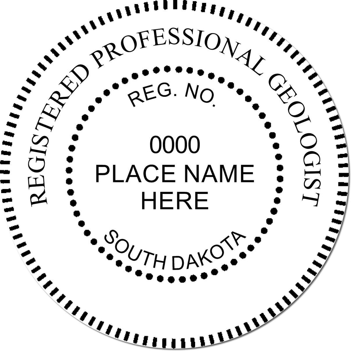 This paper is stamped with a sample imprint of the South Dakota Professional Geologist Seal Stamp, signifying its quality and reliability.