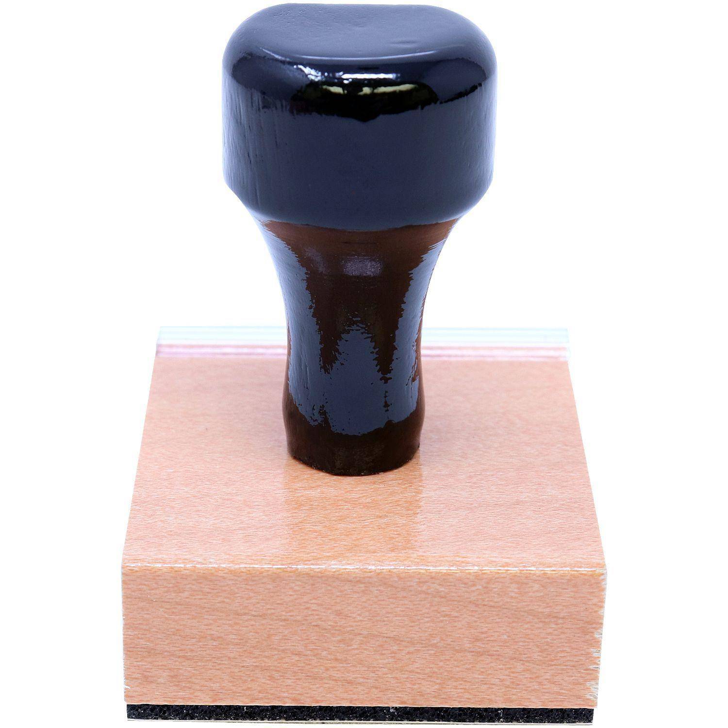 Architect Regular Rubber Stamp of Seal with a black handle and wooden base, shown from the back view. The stamp has a square wood mount and a smooth, glossy finish on the handle.