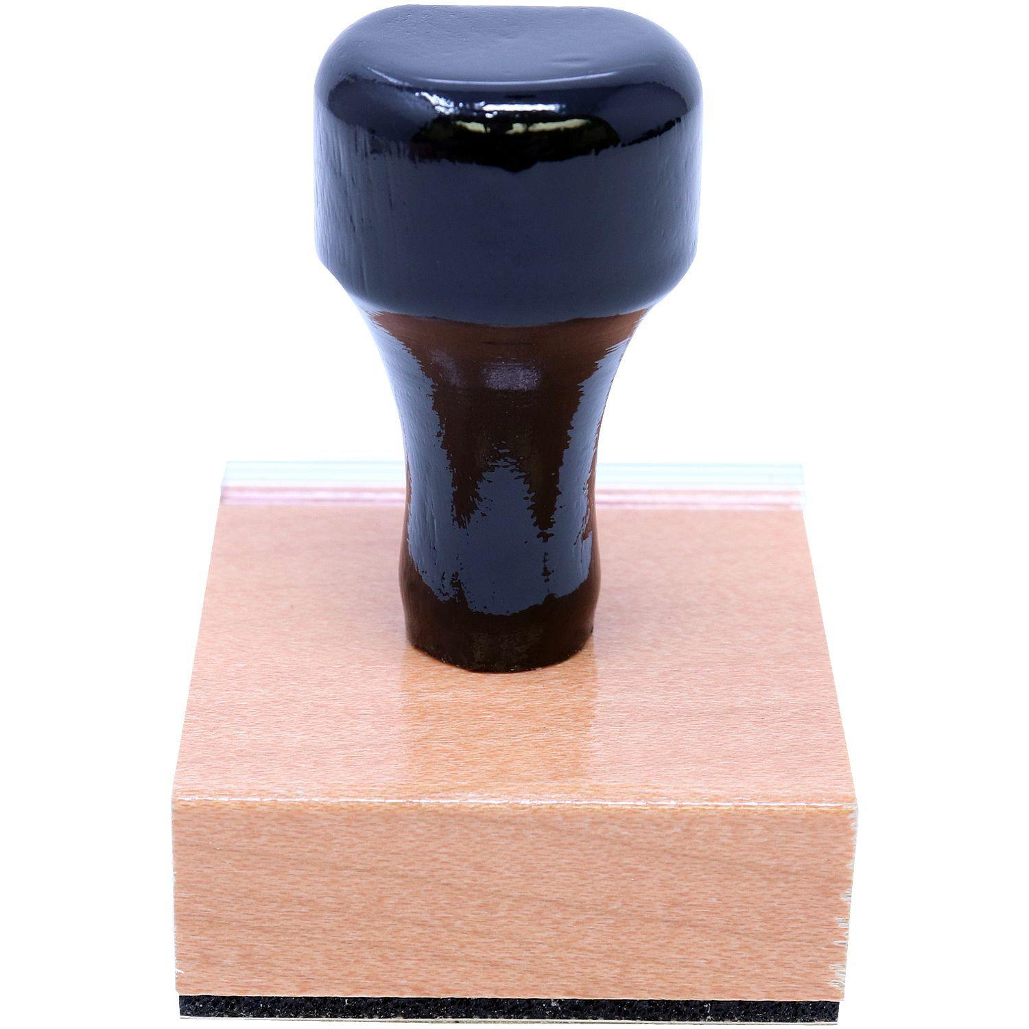 Geologist Regular Rubber Stamp of Seal with a black handle and wooden base, shown from the back view on a white background.