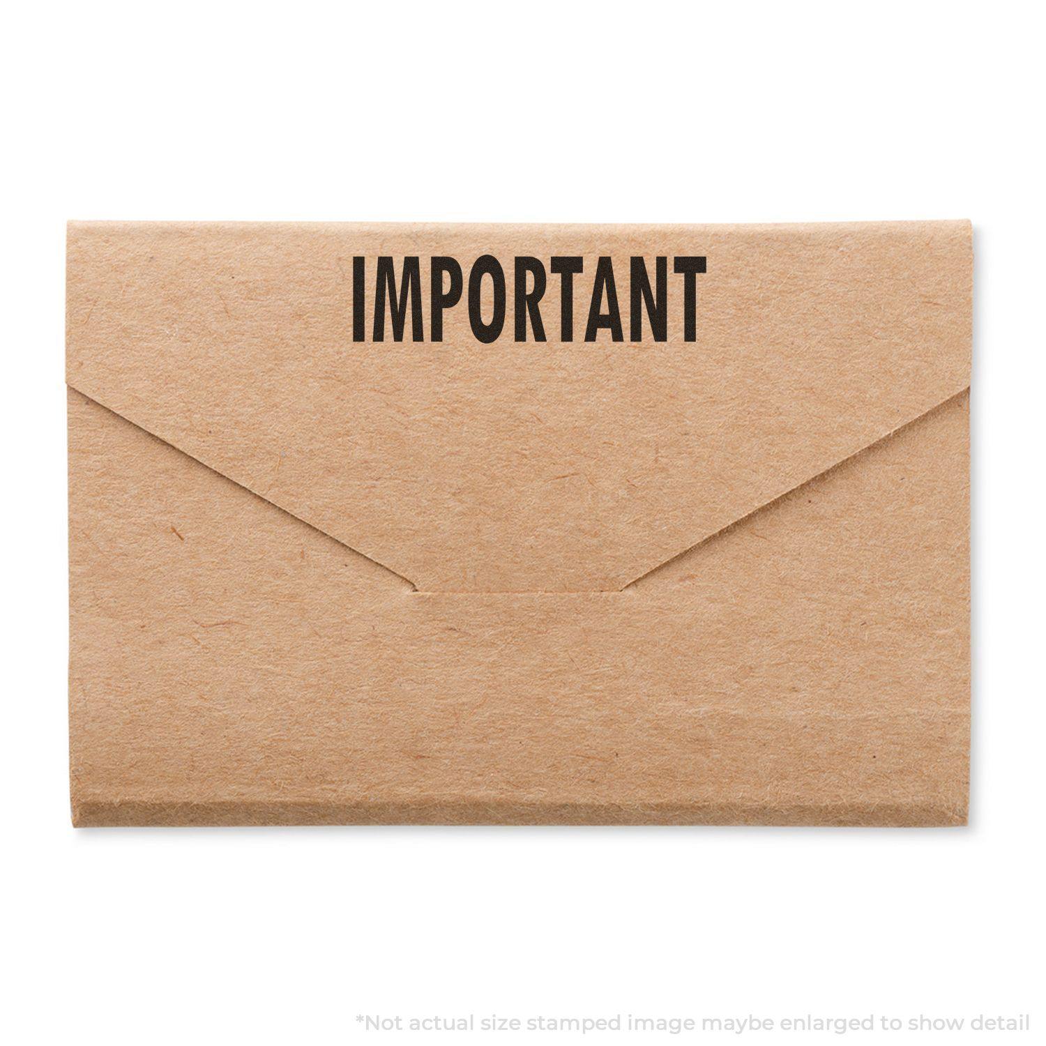 A brown envelope stamped with IMPORTANT using the Self Inking Important Stamp. The envelope is closed and centered on a white background.