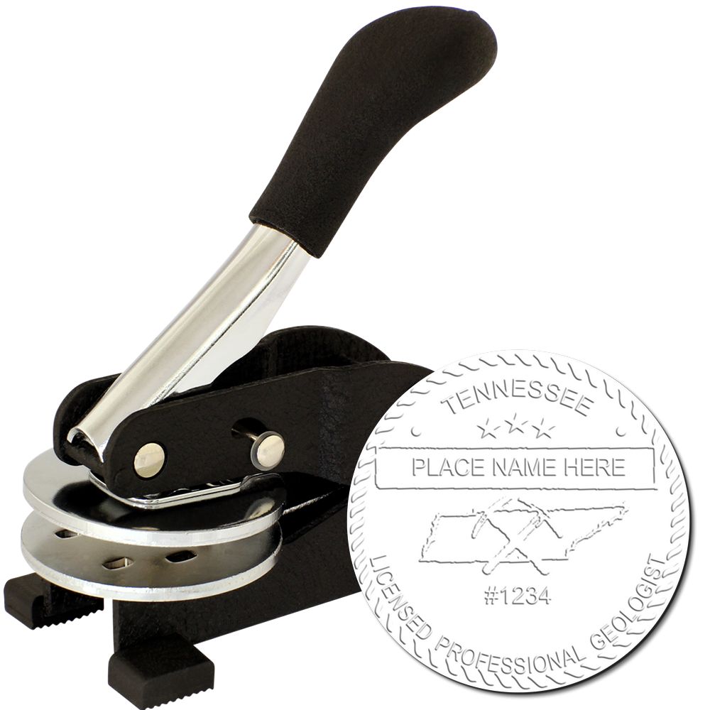 The main image for the Tennessee Geologist Desk Seal depicting a sample of the imprint and imprint sample