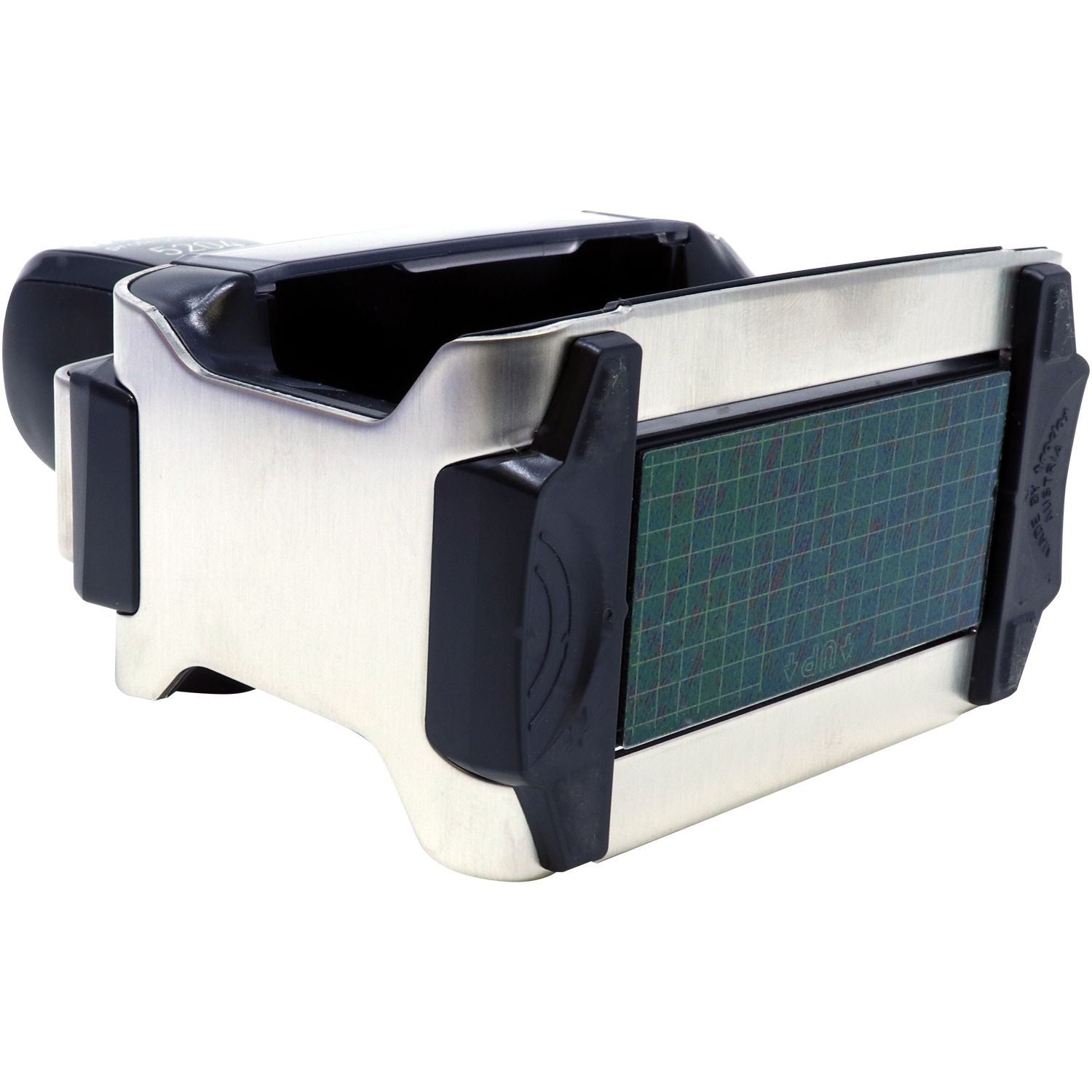 Custom Self Inking Stamp Trodat 5212 Size 2-3/4 x 4-1/2, close-up view of the bottom text plate with a grid pattern.