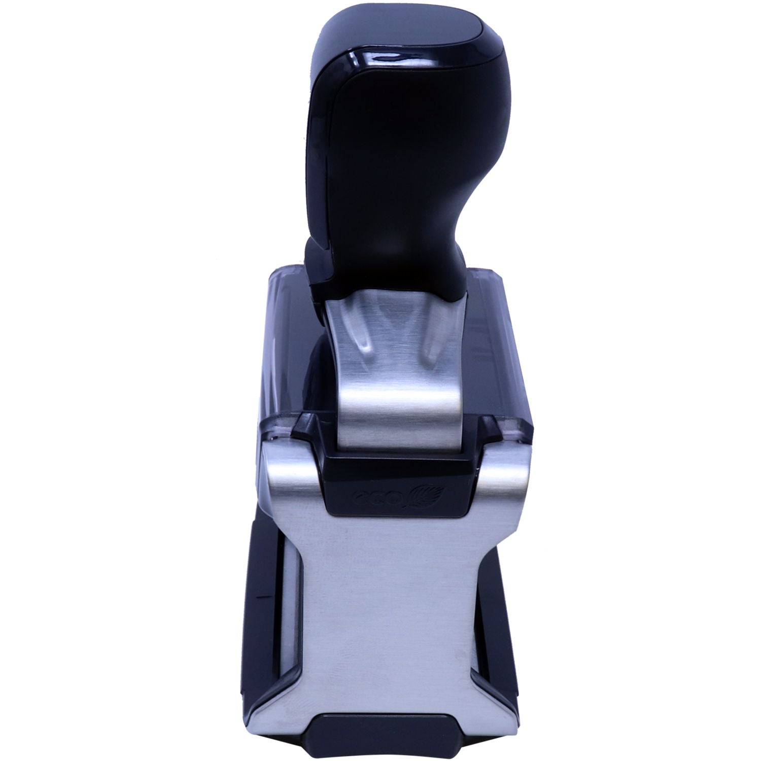 Custom Self Inking Stamp Trodat 5212 Size 2-3/4 x 4-1/2 in a closed position, showing a sleek black and silver design.