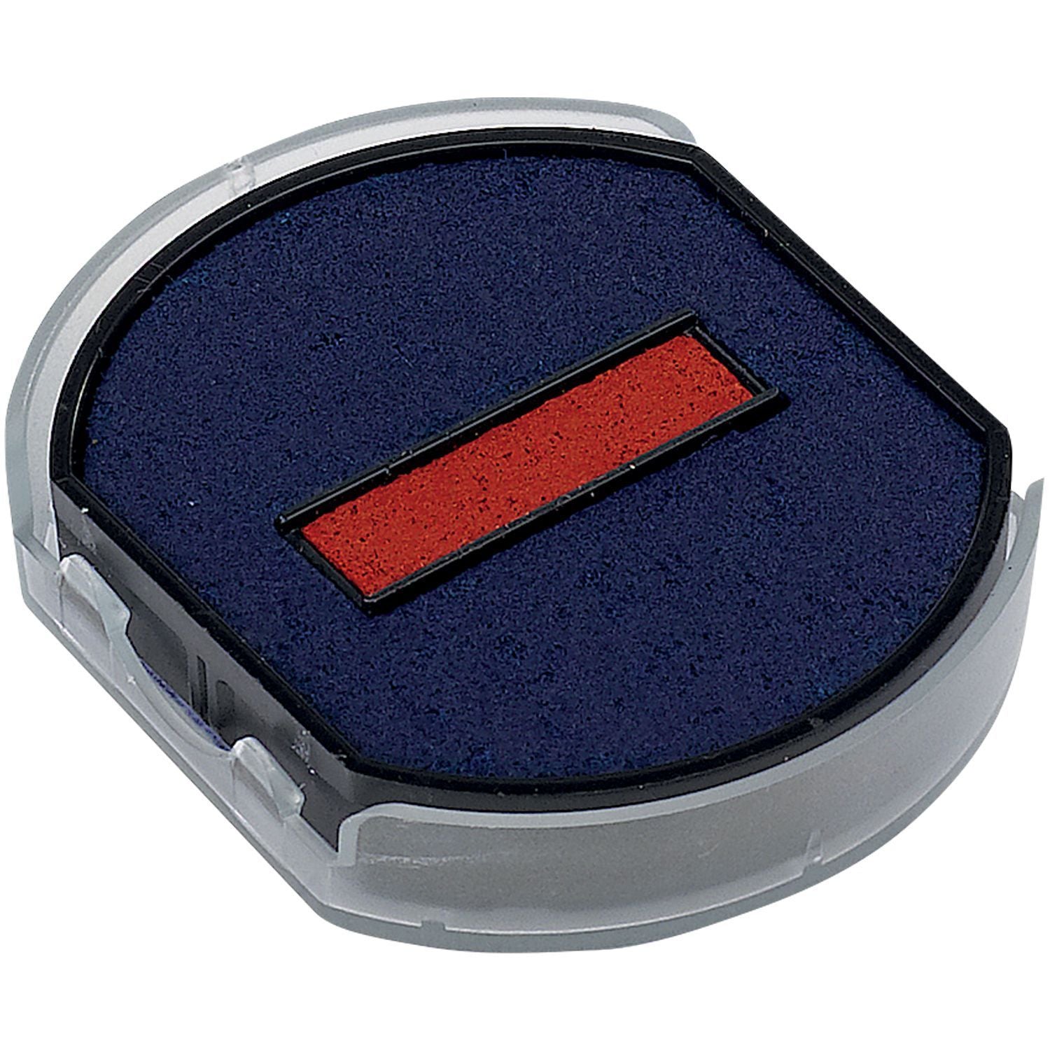 Two Color Replacement Ink Pad for 5415 & 54045 Trodat Stamps, featuring a blue and red ink pad in a round plastic casing.
