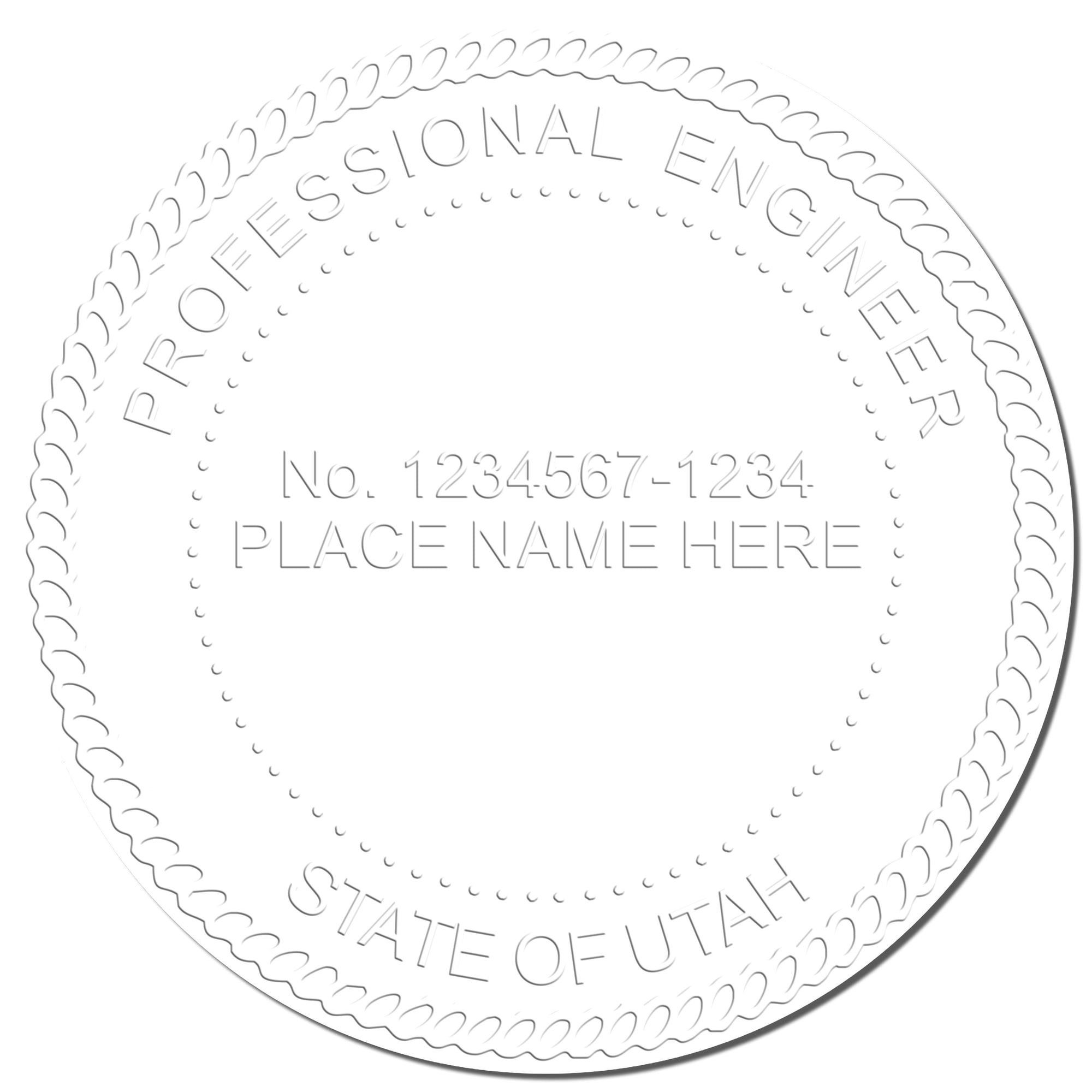 The main image for the Utah Engineer Desk Seal depicting a sample of the imprint and electronic files