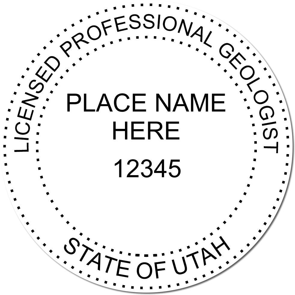 This paper is stamped with a sample imprint of the Utah Professional Geologist Seal Stamp, signifying its quality and reliability.