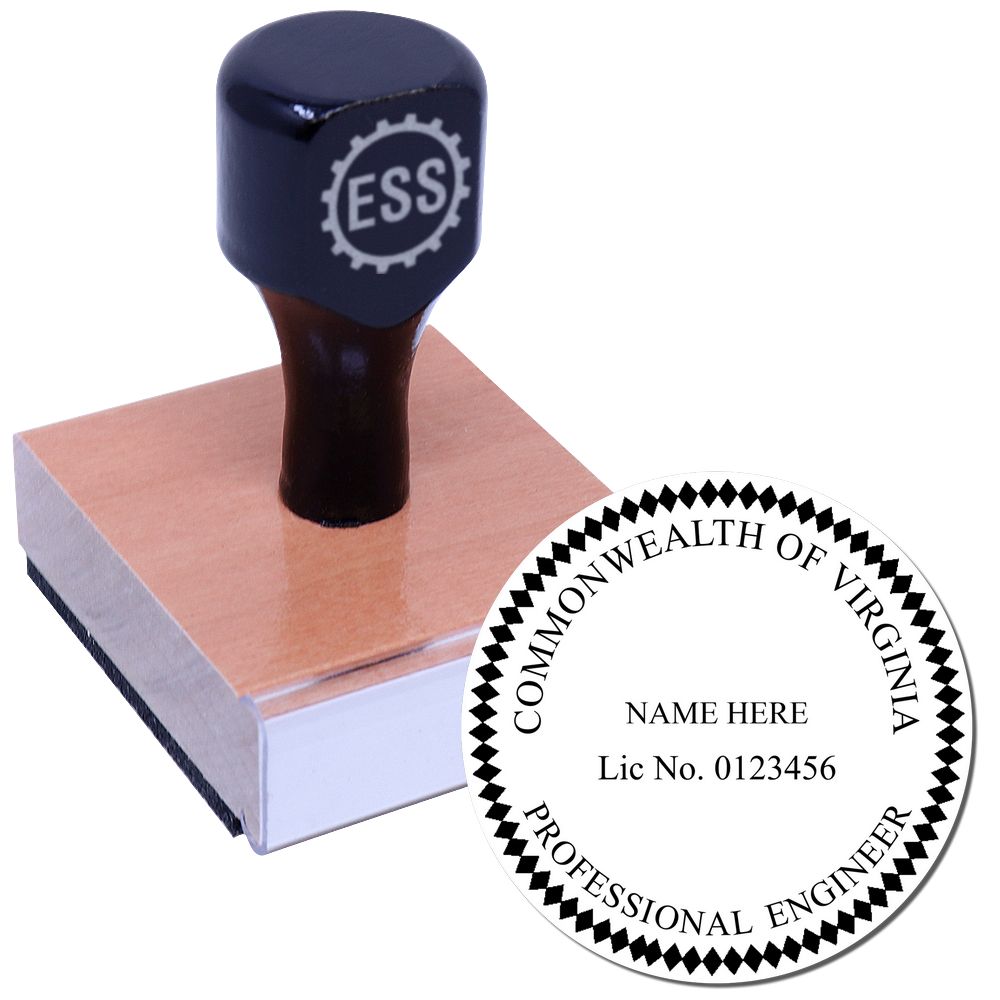 The main image for the Virginia Professional Engineer Seal Stamp depicting a sample of the imprint and electronic files