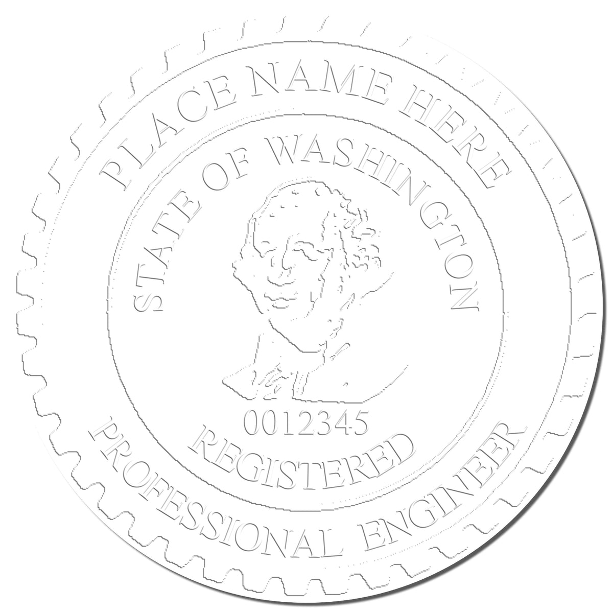 This paper is stamped with a sample imprint of the Heavy Duty Cast Iron Washington Engineer Seal Embosser, signifying its quality and reliability.