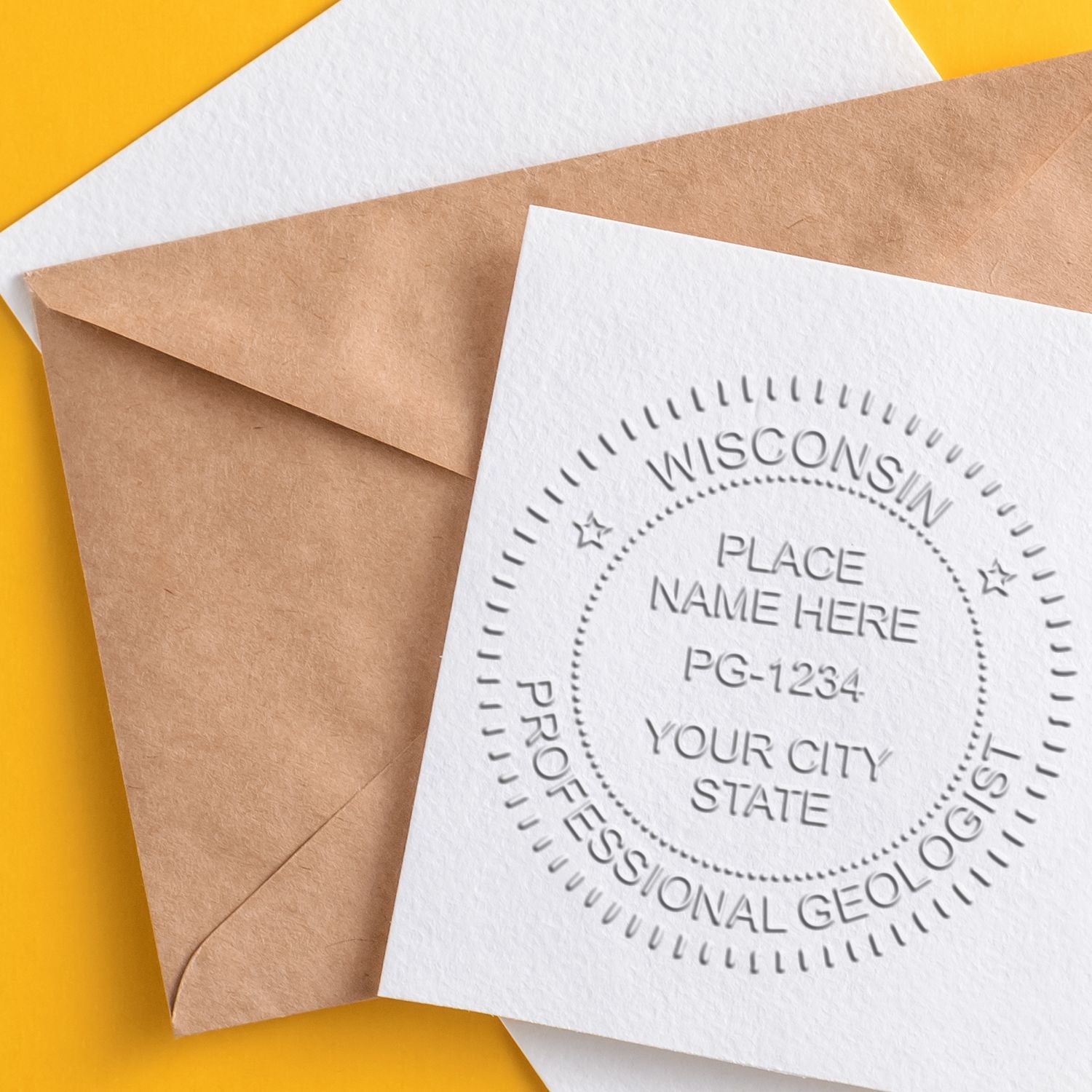 This paper is stamped with a sample imprint of the Long Reach Wisconsin Geology Seal, signifying its quality and reliability.