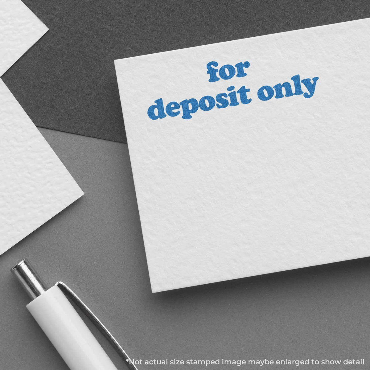 Bold Blue For Deposit Only Xstamper Stamp Lifestyle Photo
