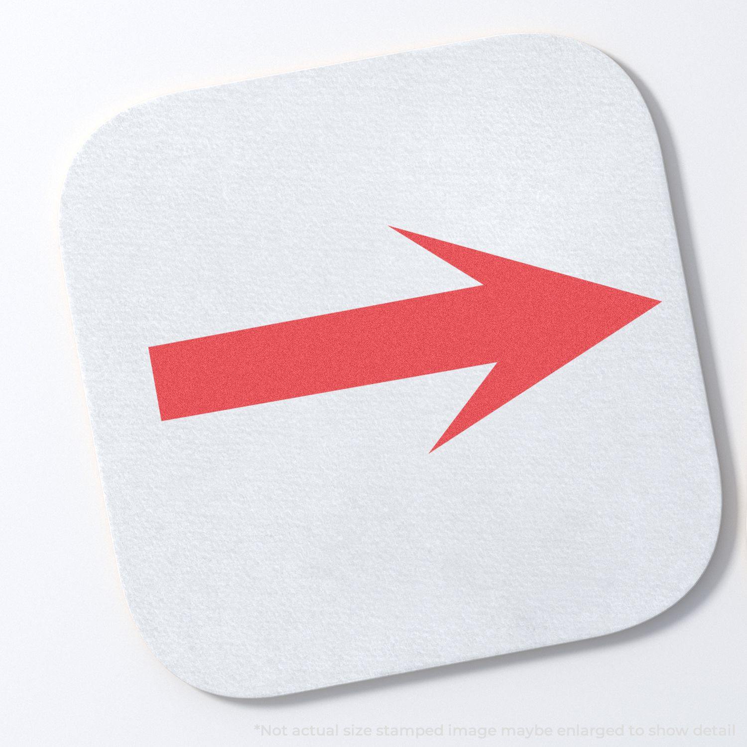 Round Arrow Xstamper Stamp showing a red arrow pointing right on a white background.