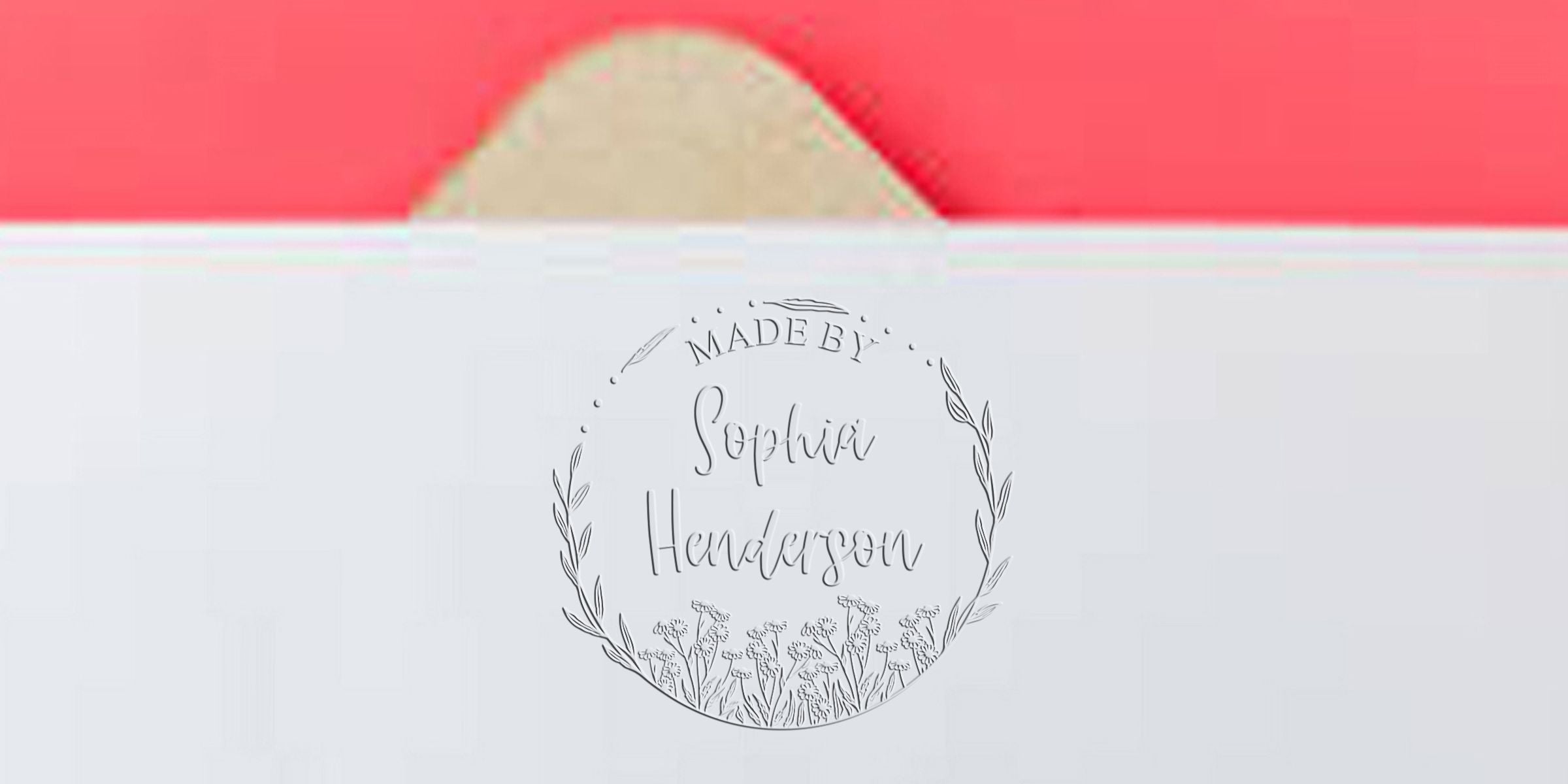 Logo in a circular wreath with the text “MADE BY Sophia Henderson” and floral details at the bottom.