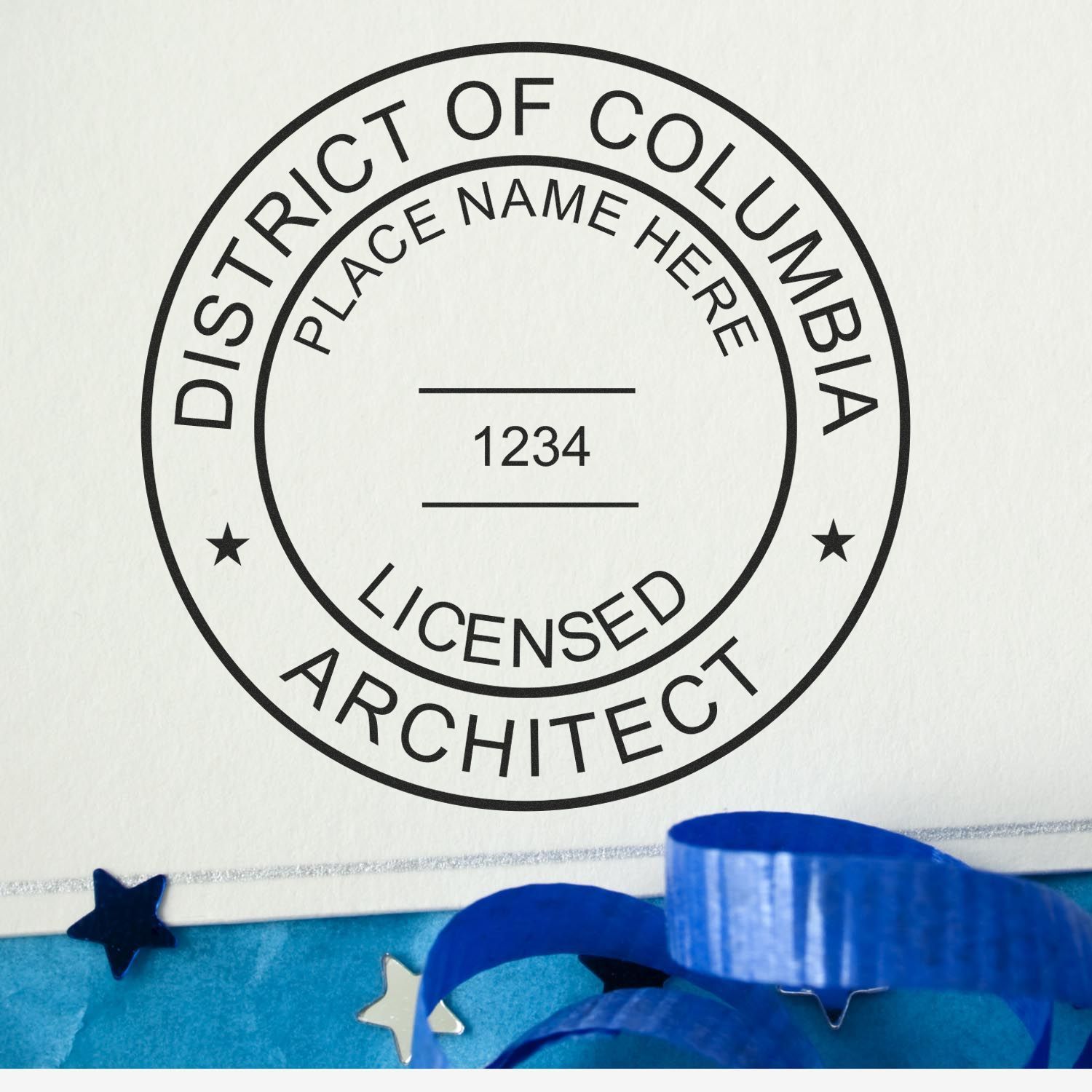 Feature image for blog post 'Important Details: DC Architect Stamp Expiration Explained' showing a District of Columbia architect stamp.