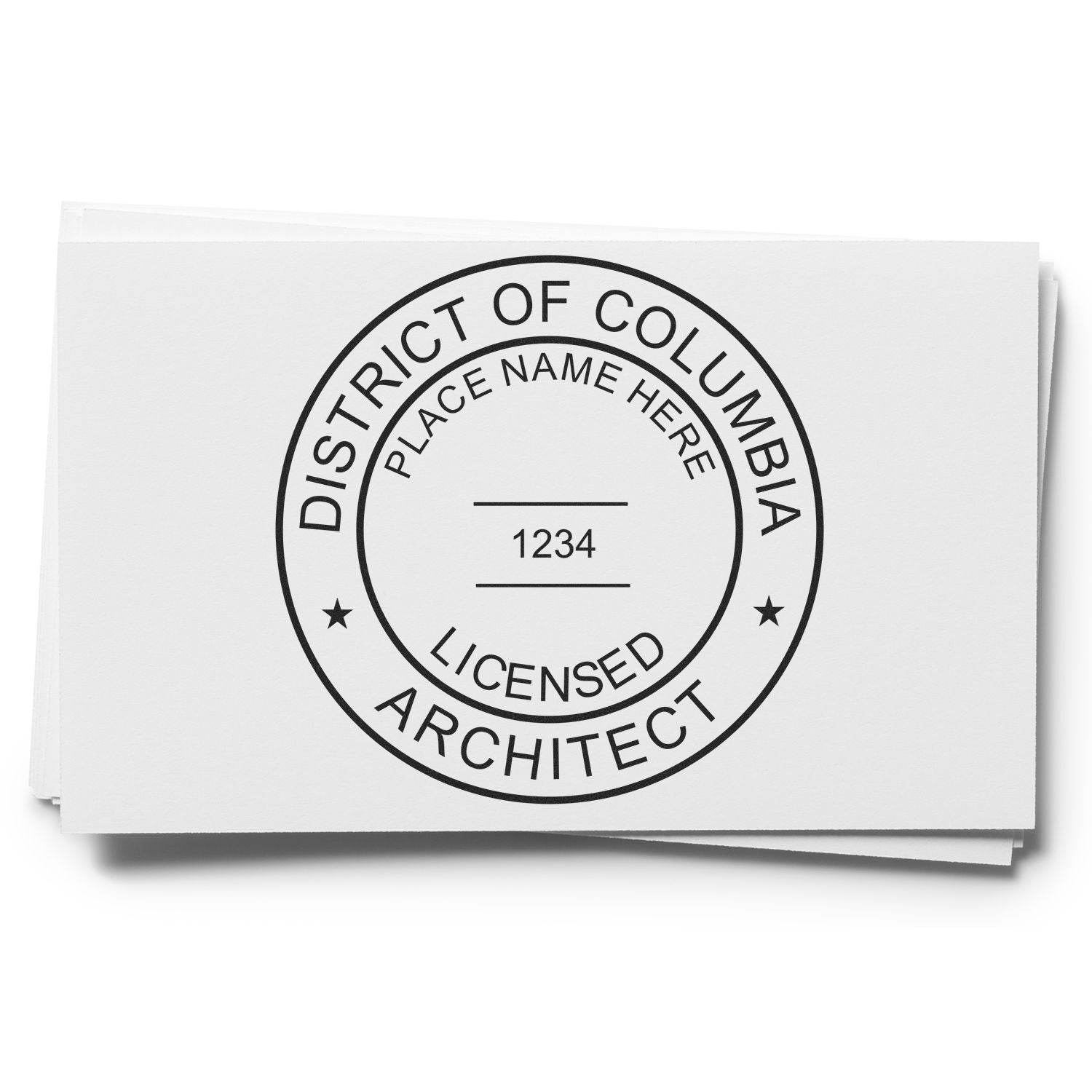 Image of a District of Columbia Architect seal with placeholder text, featured in the blog post Sealing Success: Essential DC Architect Seal Guidelines.