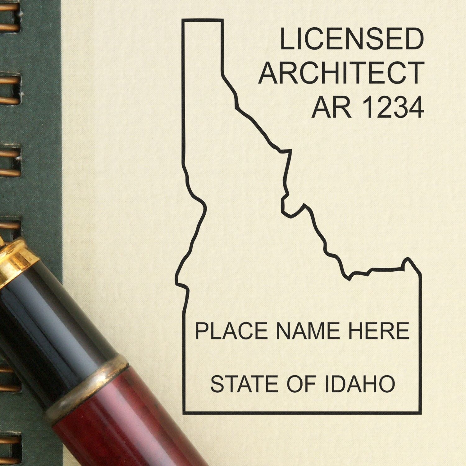 Image of an Idaho architect stamp with a pen beside it. Blog post: Sealing Success: The Power of Idaho Architect Stamps Feature Image.