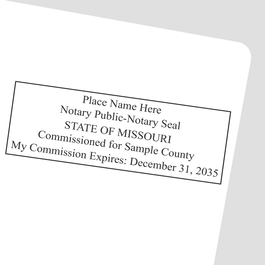 Image of a Missouri Notary Public seal with text Elevate Your Notary Game: Top-notch Missouri Notary Stamps Feature Image.