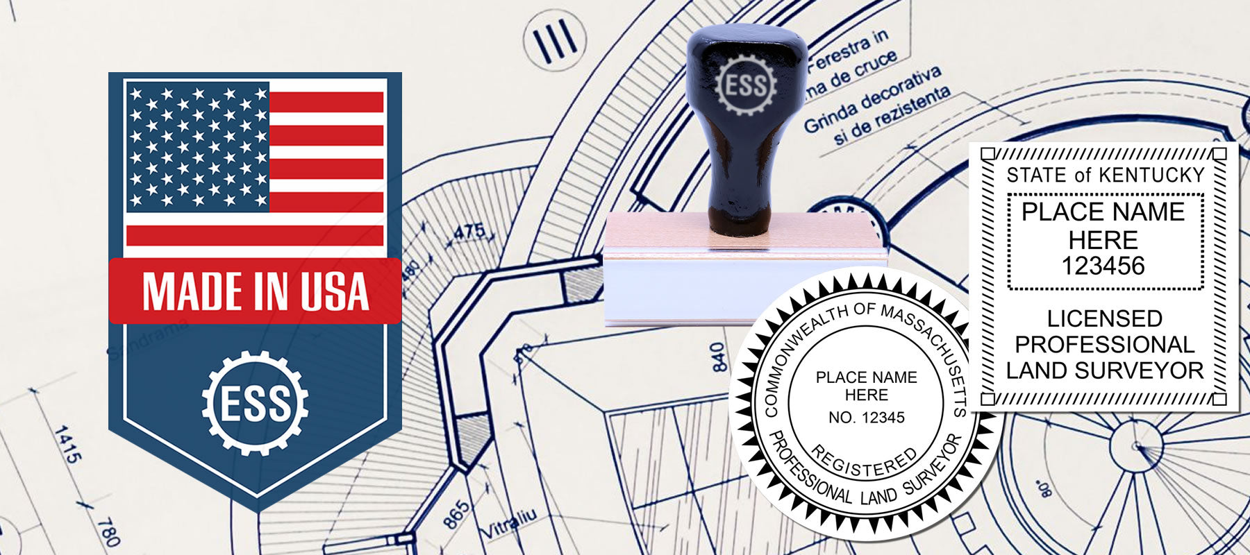 Land Surveyor Seal and Stamps | Professional Surveying Stamps | ESS