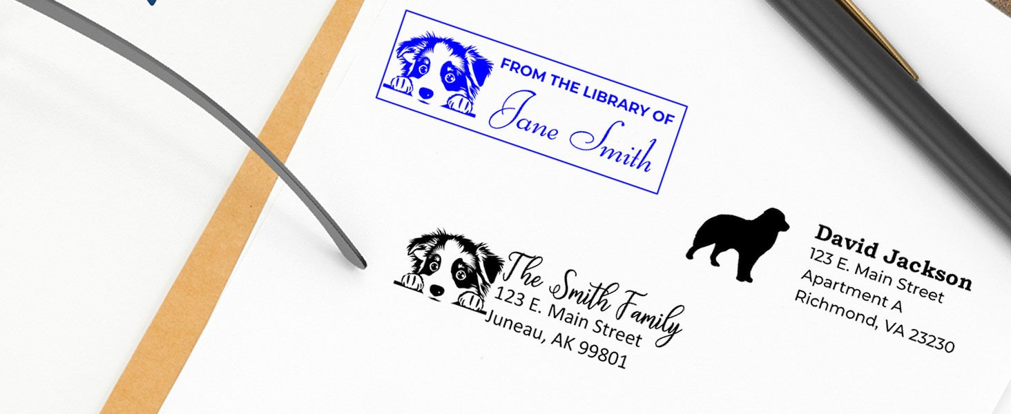 Australian Shepherd Dog Stamps and Seals