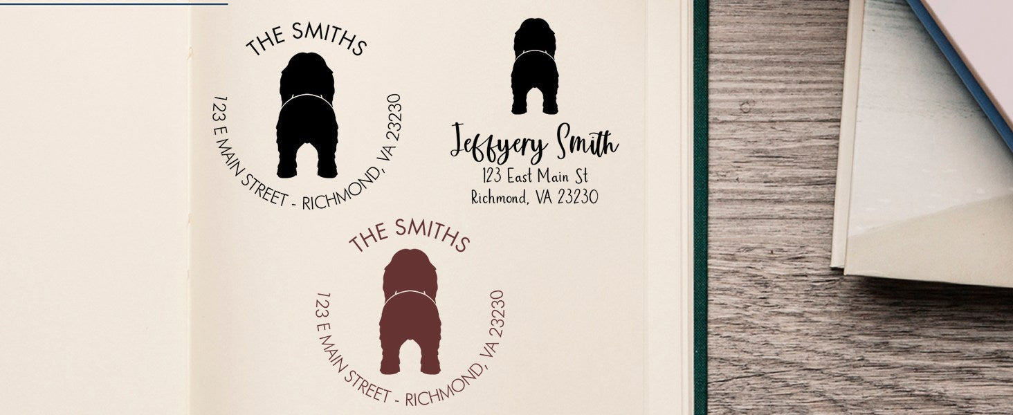 Bearded Collie Dog Stamps and Seals