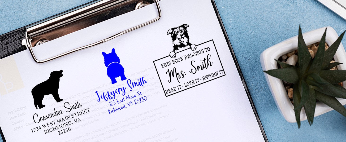 Border Collie Dog Stamps and Seals