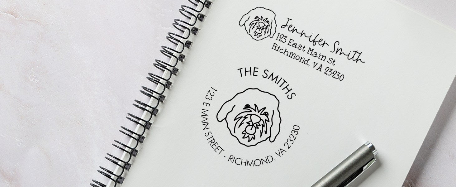 Cavapoo Return Address Labels Personalized Cavapoo Dog Stamps | Custom Address & Library Inked Stamps ...