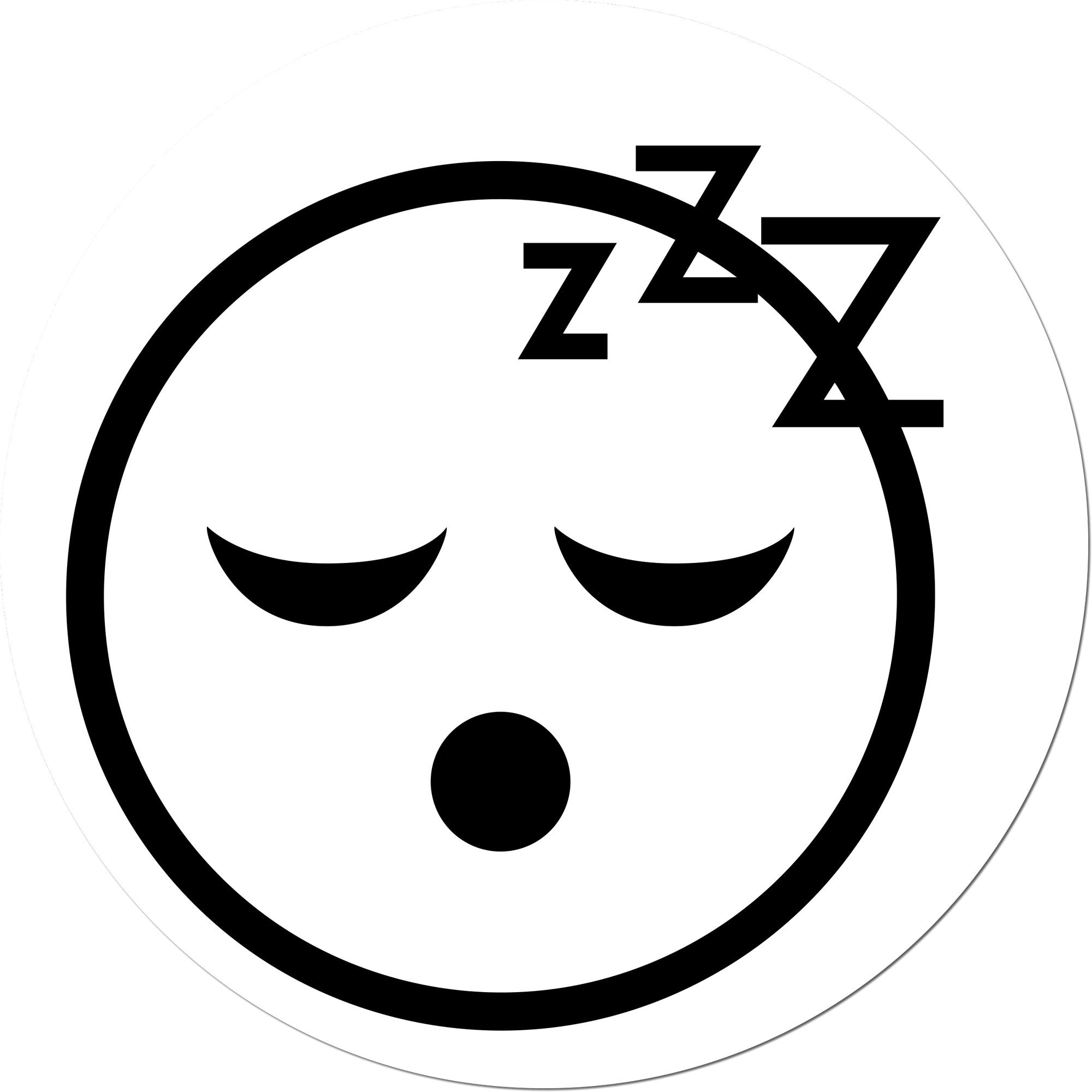 Wood Handle Sleepy Steve Reaction Rubber Stamp featuring a sleepy face with closed eyes and 'Zzz' symbol, perfect for adding a playful touch to your projects.