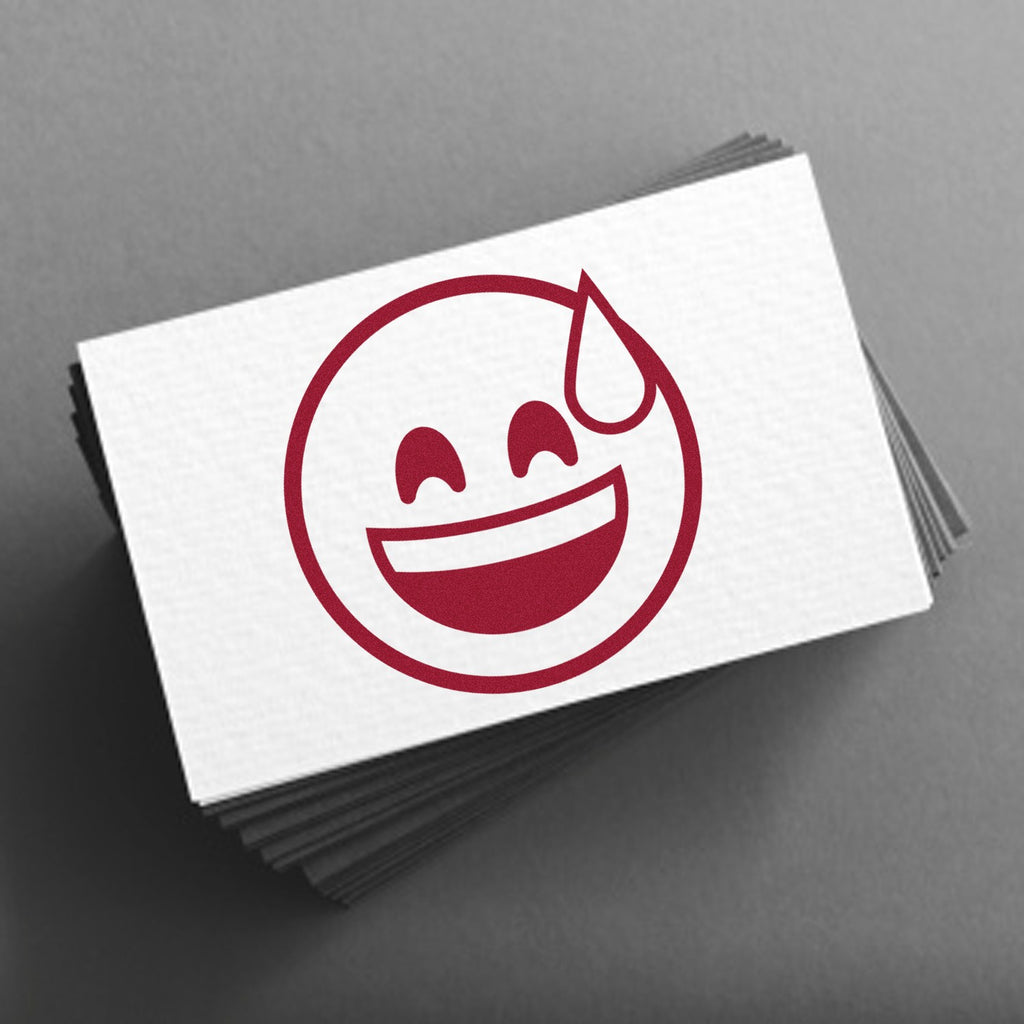 Self-Inking Blushing Chuckles Emoji Stamp | Engineer Seal Stamps