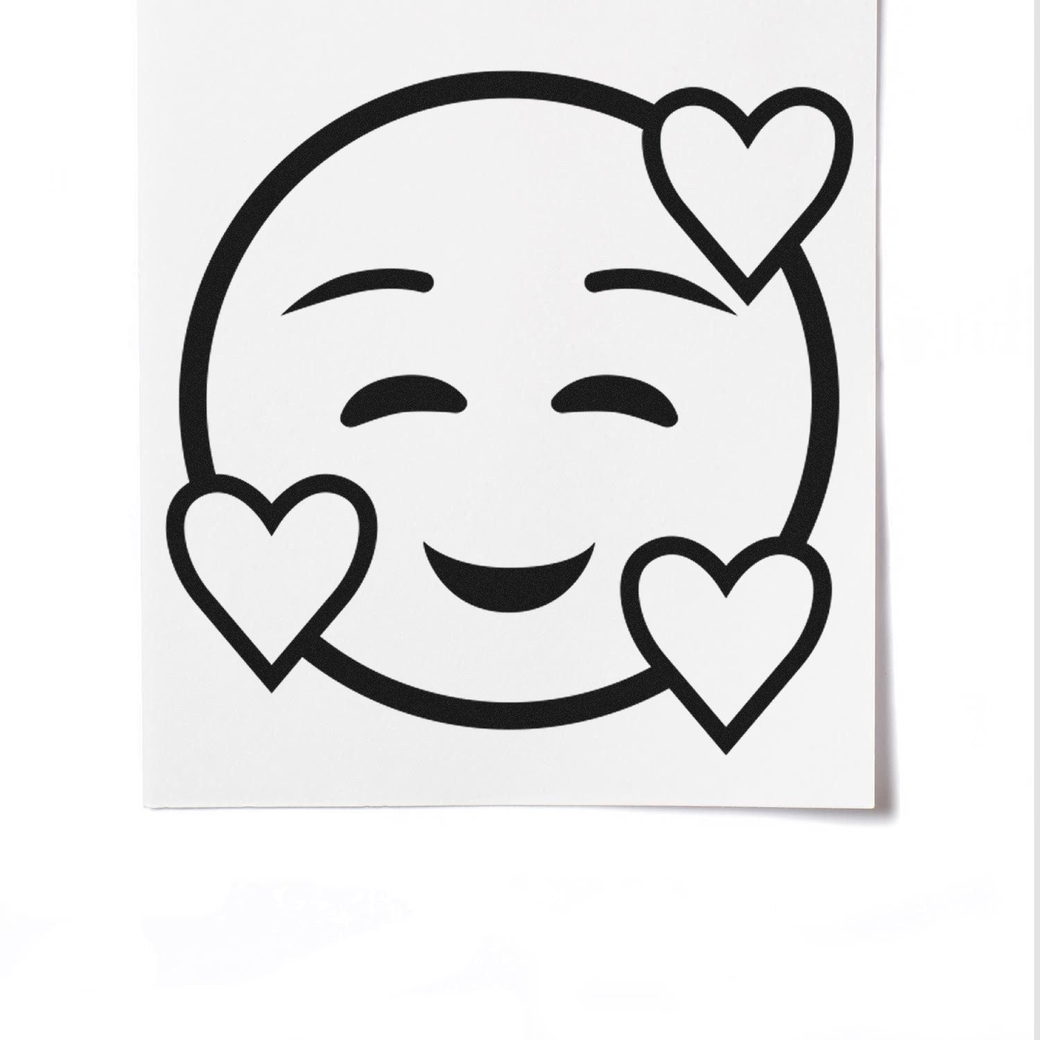 Image of the Self-Inking Love-Struck Emotes Stamp featuring a smiling face with heart eyes, perfect for adding a touch of love to your crafts and letters.