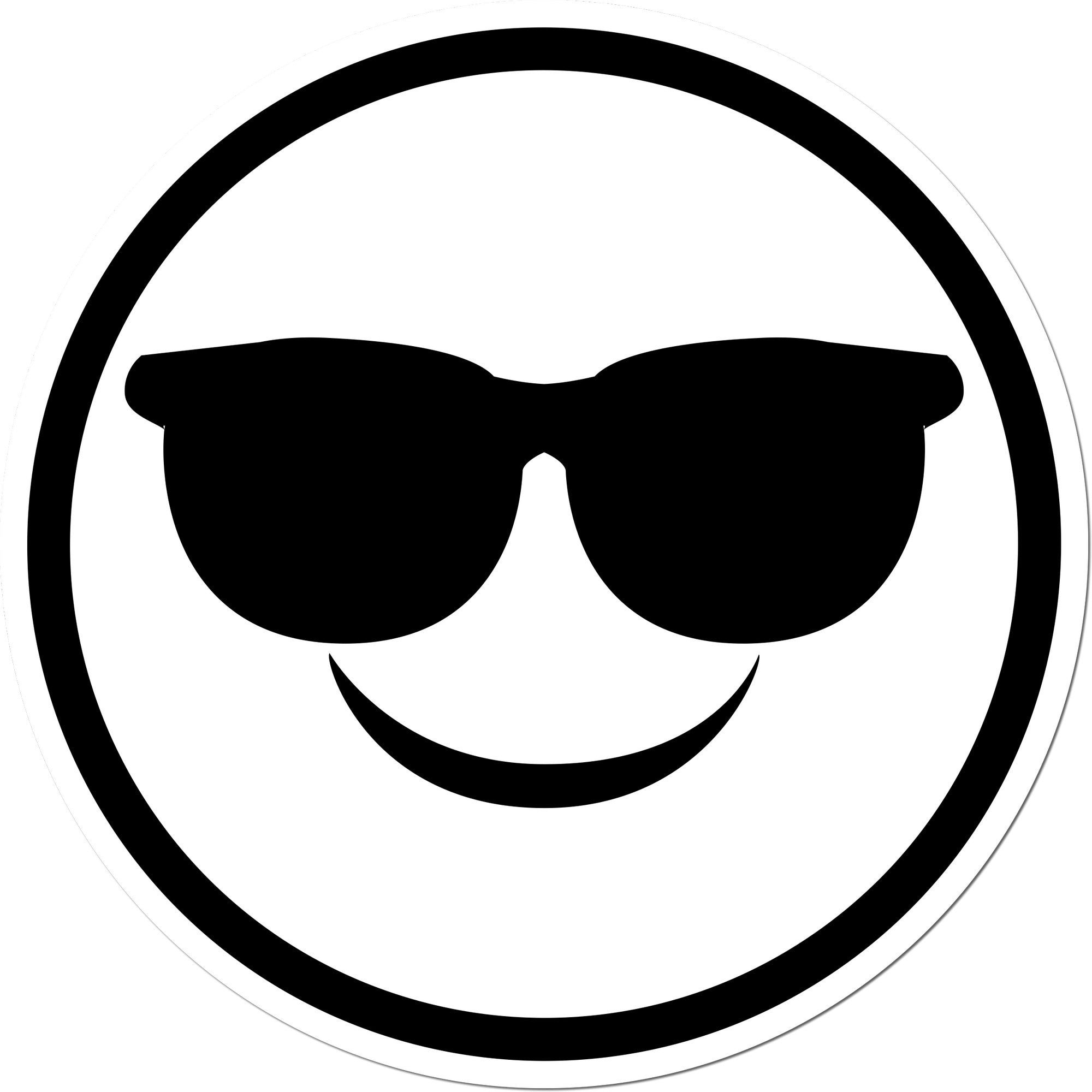 Self-Inking Cool Shades Pictogram Stamp featuring a bold black sunglasses and smiley face design, perfect for adding a fun touch to your projects.