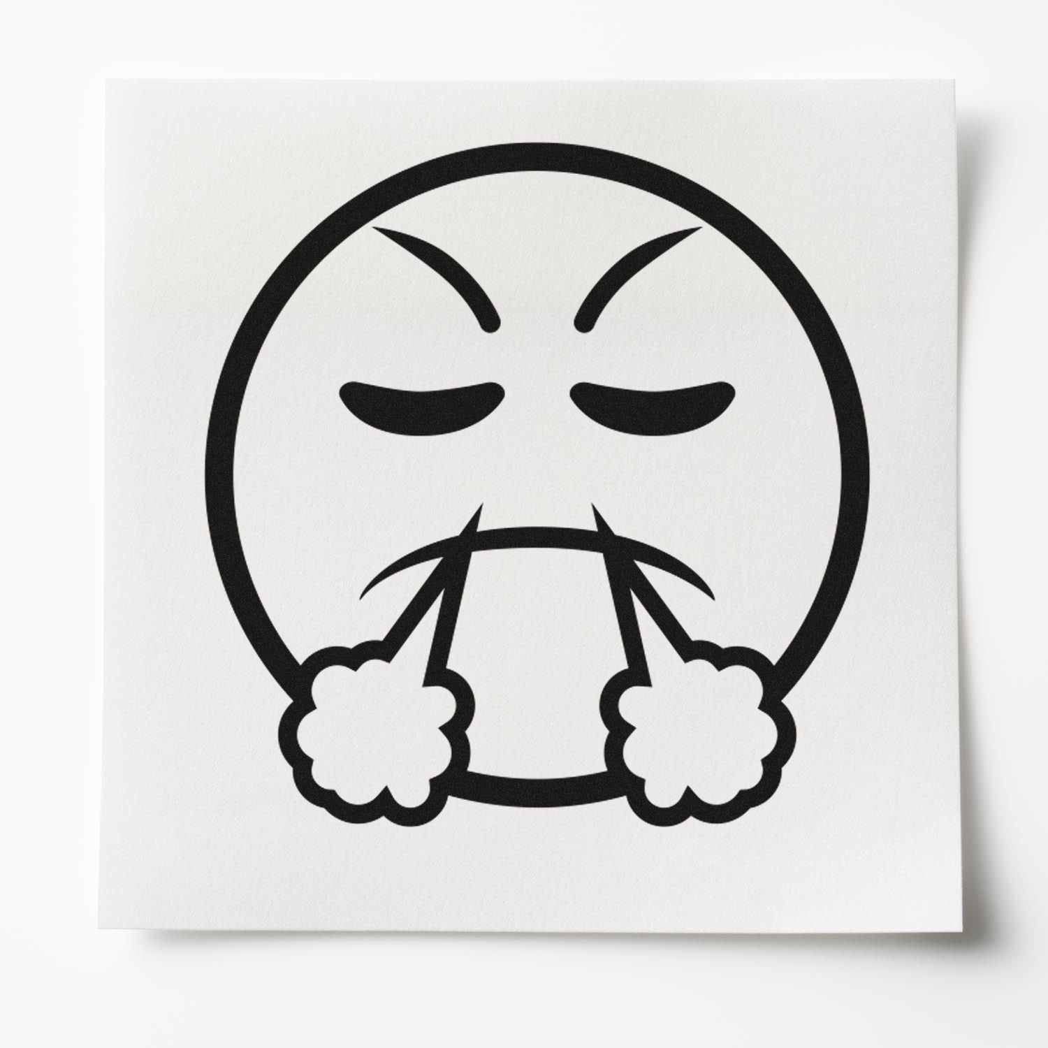 Wood Handle Steamy Sam Emoticon Rubber Stamp featuring a steaming angry face design, perfect for adding expressive flair to crafts and stationery.