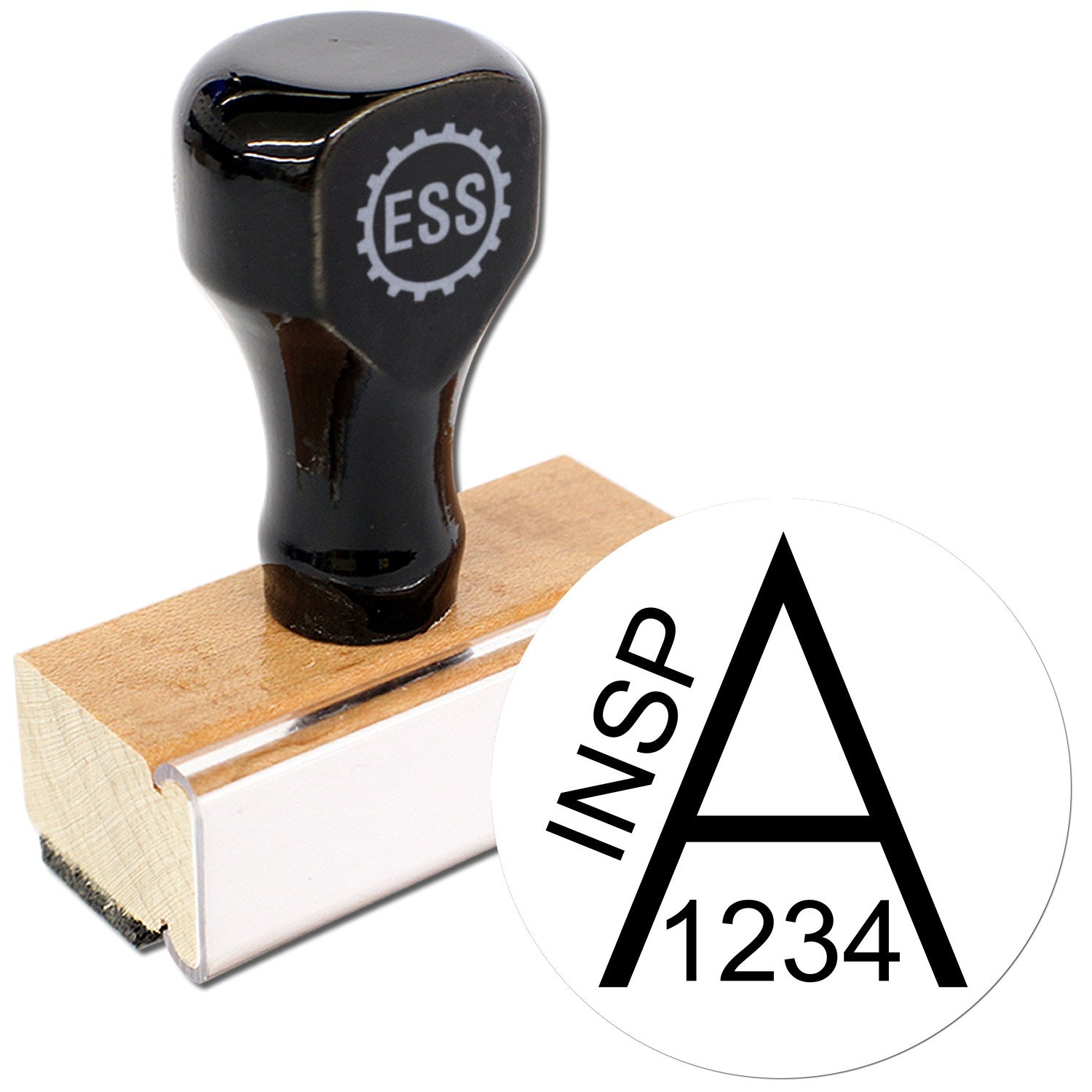 Standard Size Wood Handle Inspection Approval Rubber Stamp 3/4 Diameter