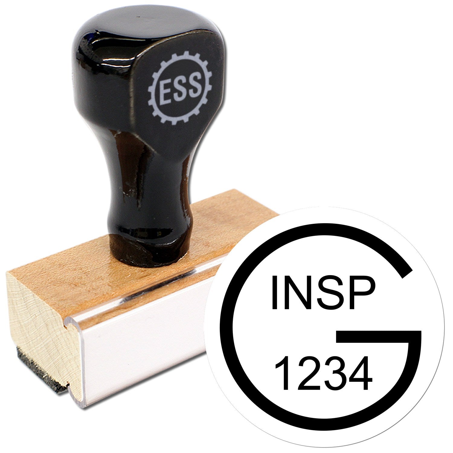 Extra Small Wood Handle Good Inspection Approval Rubber Stamp 1/2 Diameter