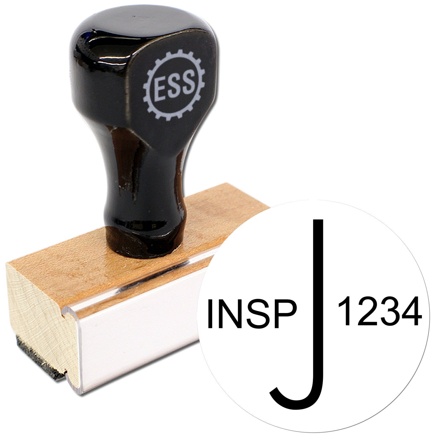 Large Size Wood Handle Inspected Rubber Stamp 1 Inch Diameter