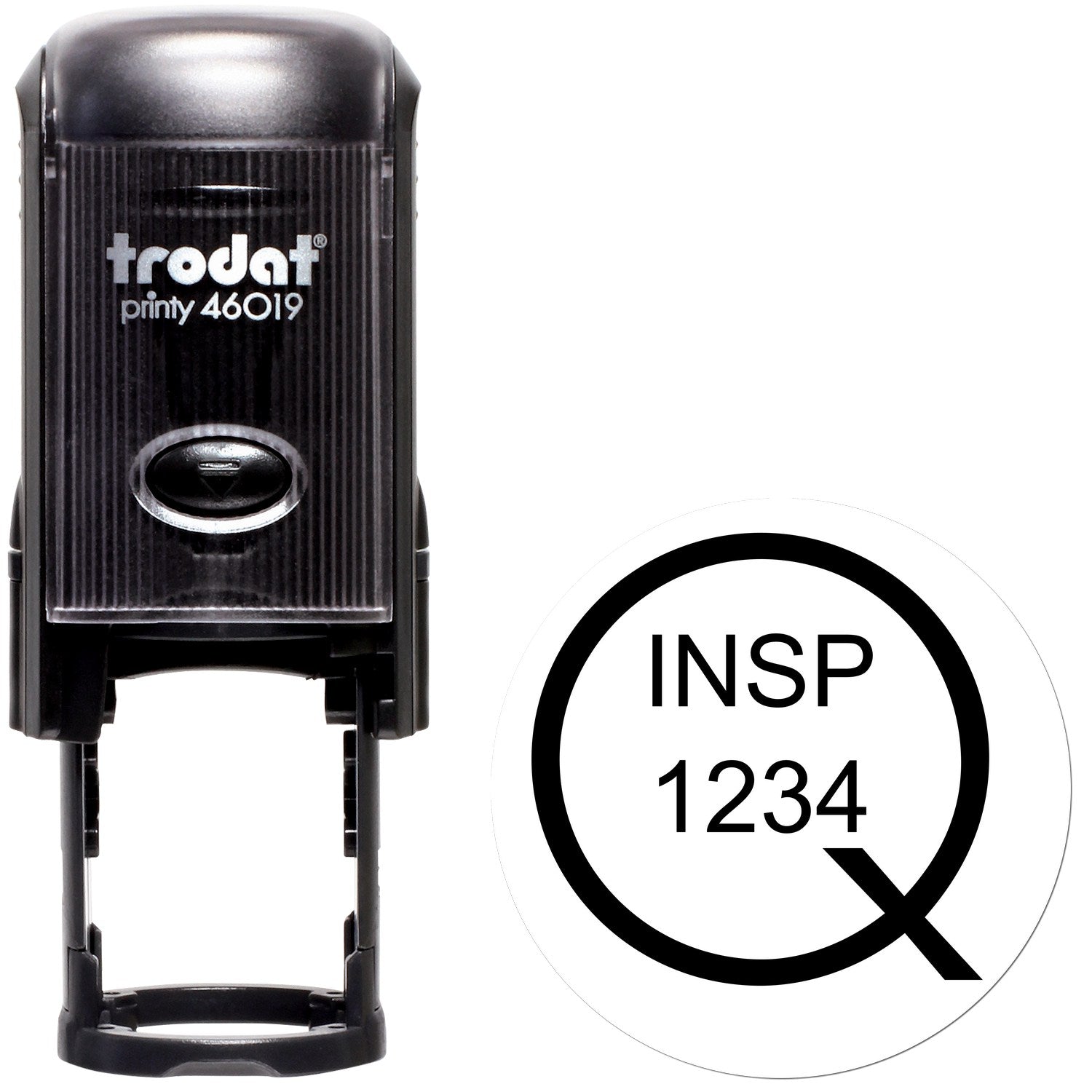 Standard Size Self-Inking Q Inspected Stamp 3/4 Diameter