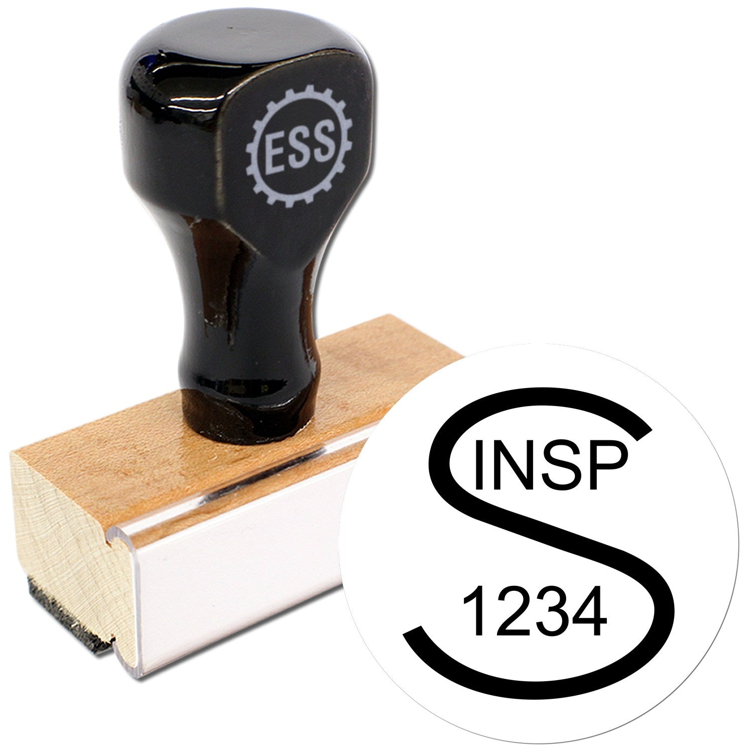 Large Size Wood Handle Standard Inspection Approval Rubber Stamp 1 Inch Diameter