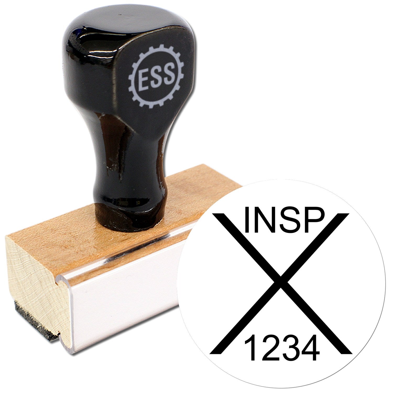 Large Size Wood Handle Rejected Inspection Rubber Stamp 1 Inch Diameter