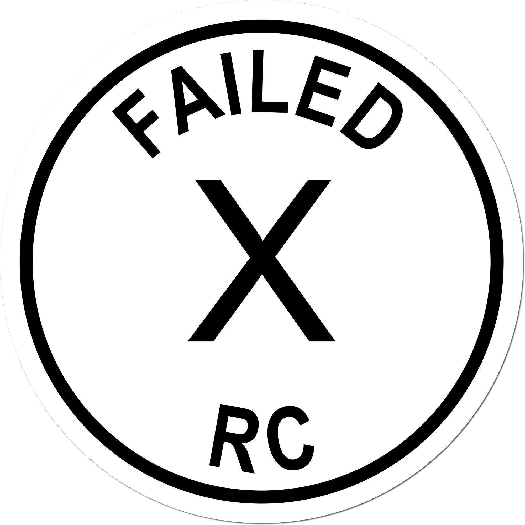 Extra Small Self-Inking Failed RC Inspection Stamp 1/2 Diameter