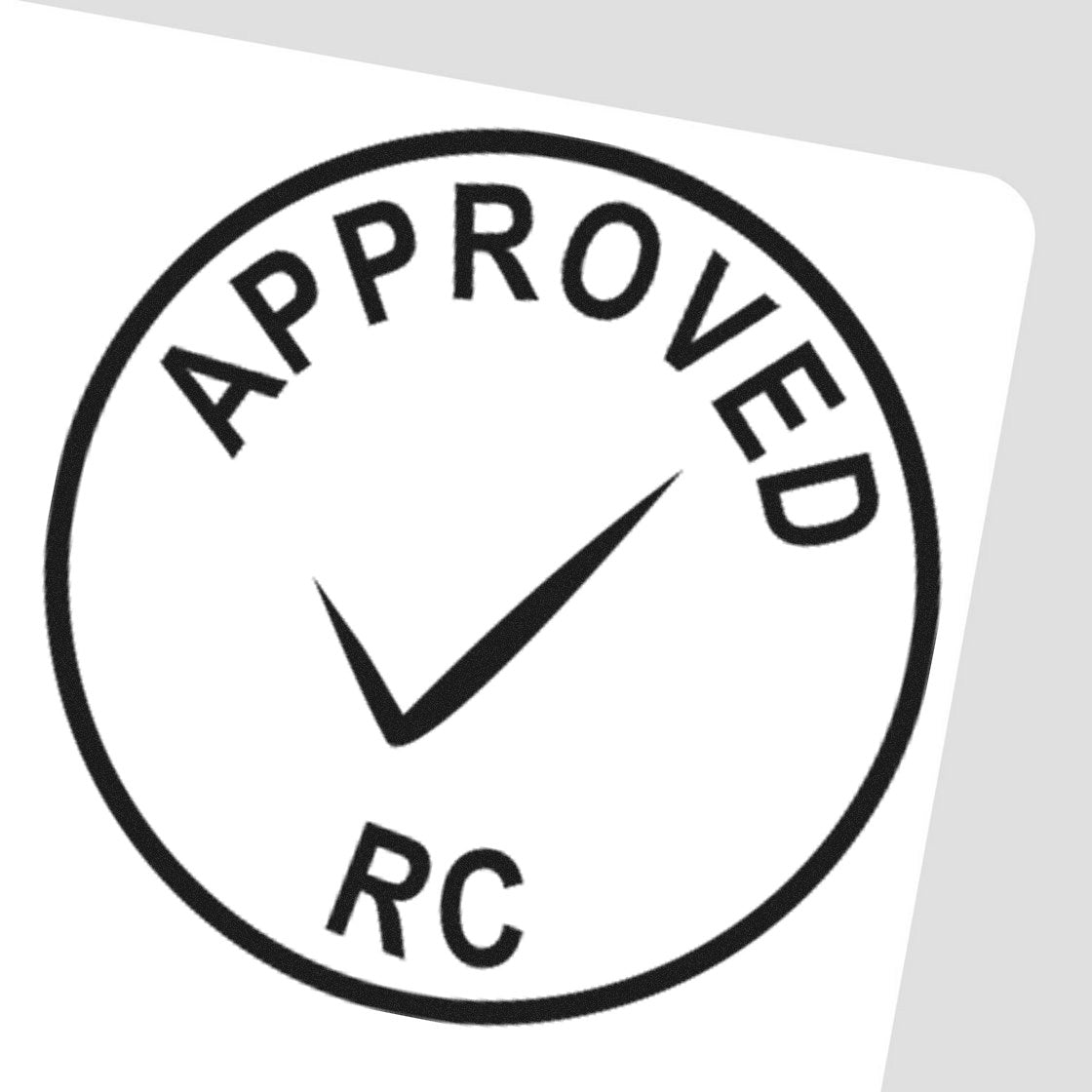 Extra Small Self-Inking Approved RC Inspection Stamp 1/2 Diameter