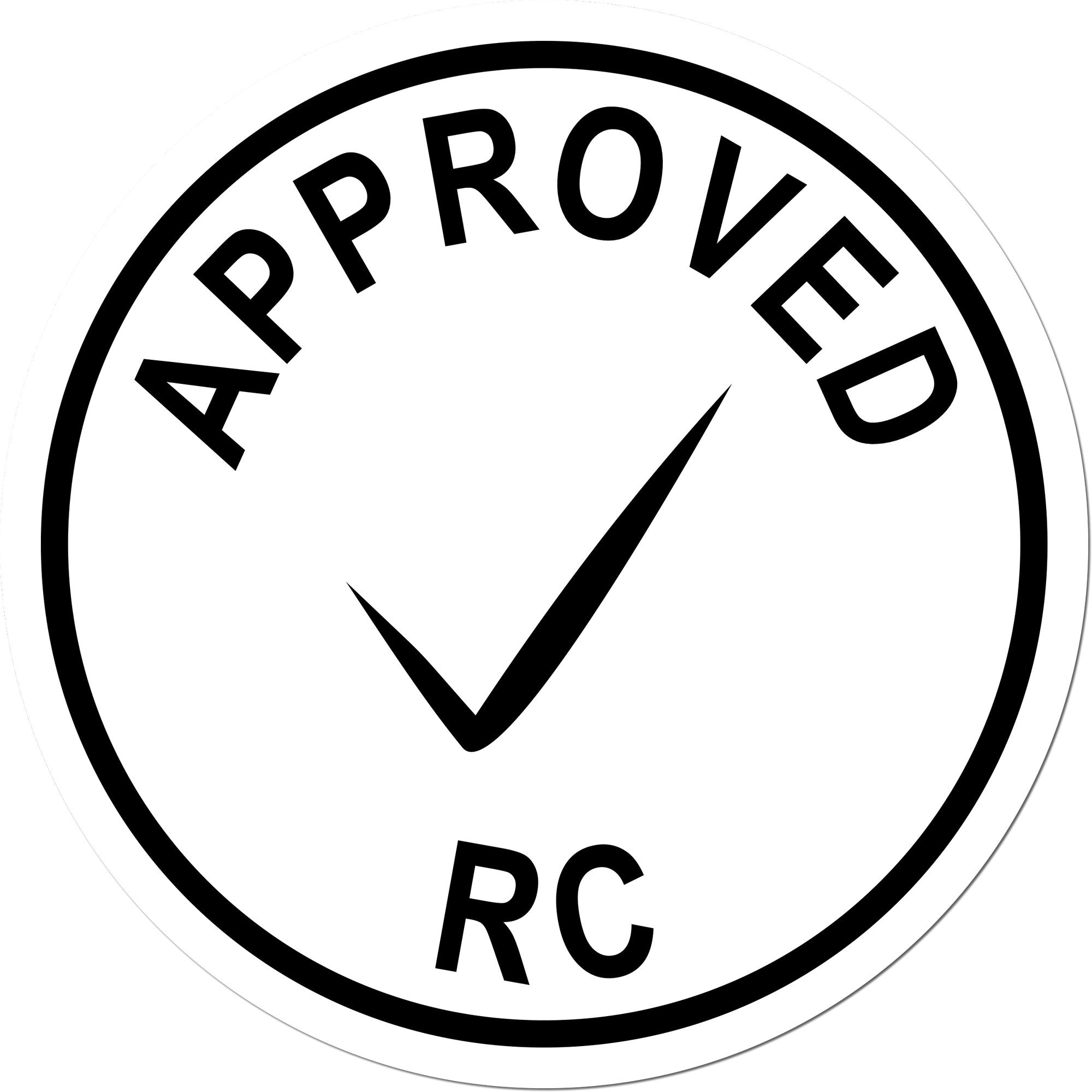 Large Self-Inking Approved RC Inspection Self-Inking Stamp 1 Inch Diameter