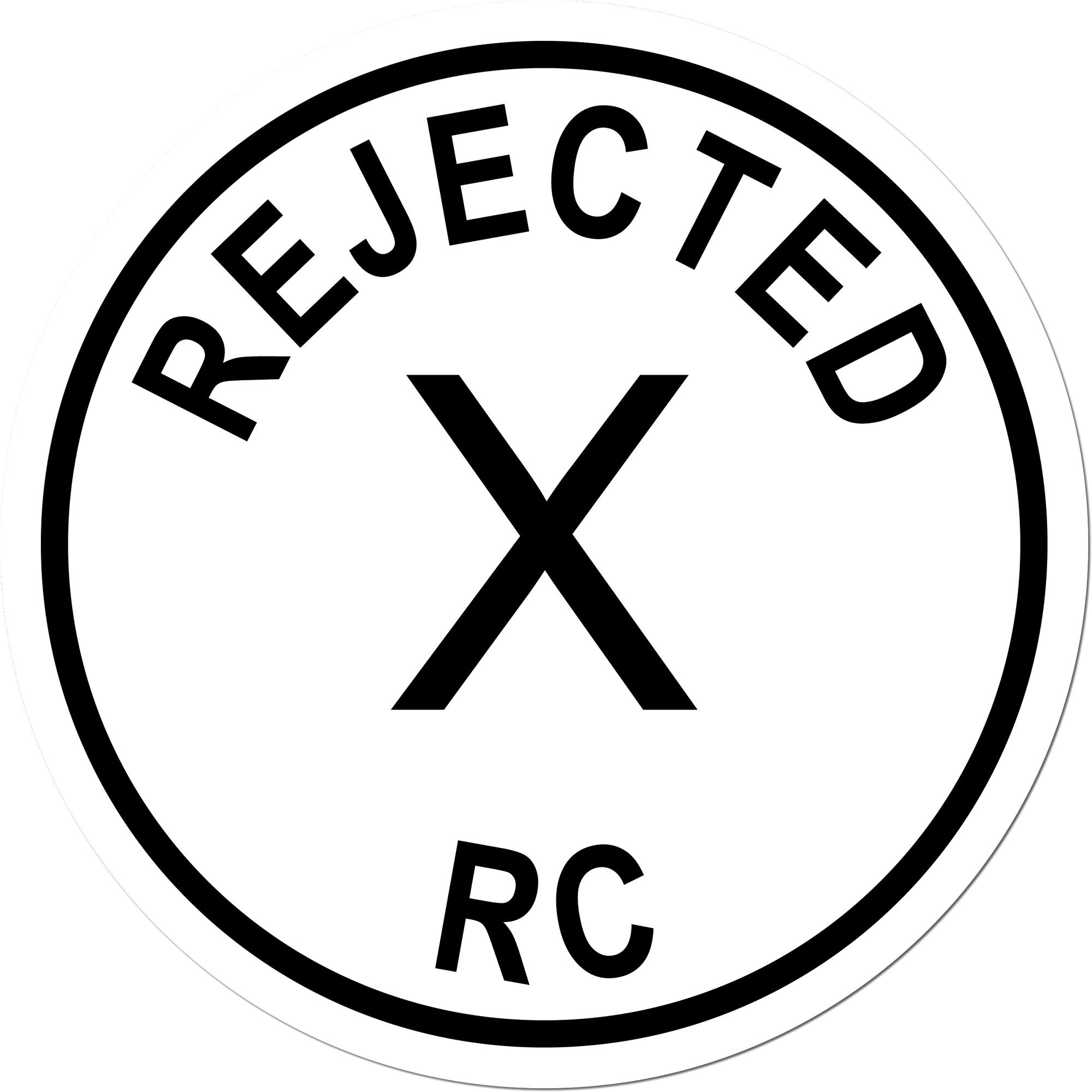 Standard Size Self-Inking Rejected RC Inspection Stamp 3/4 Diameter