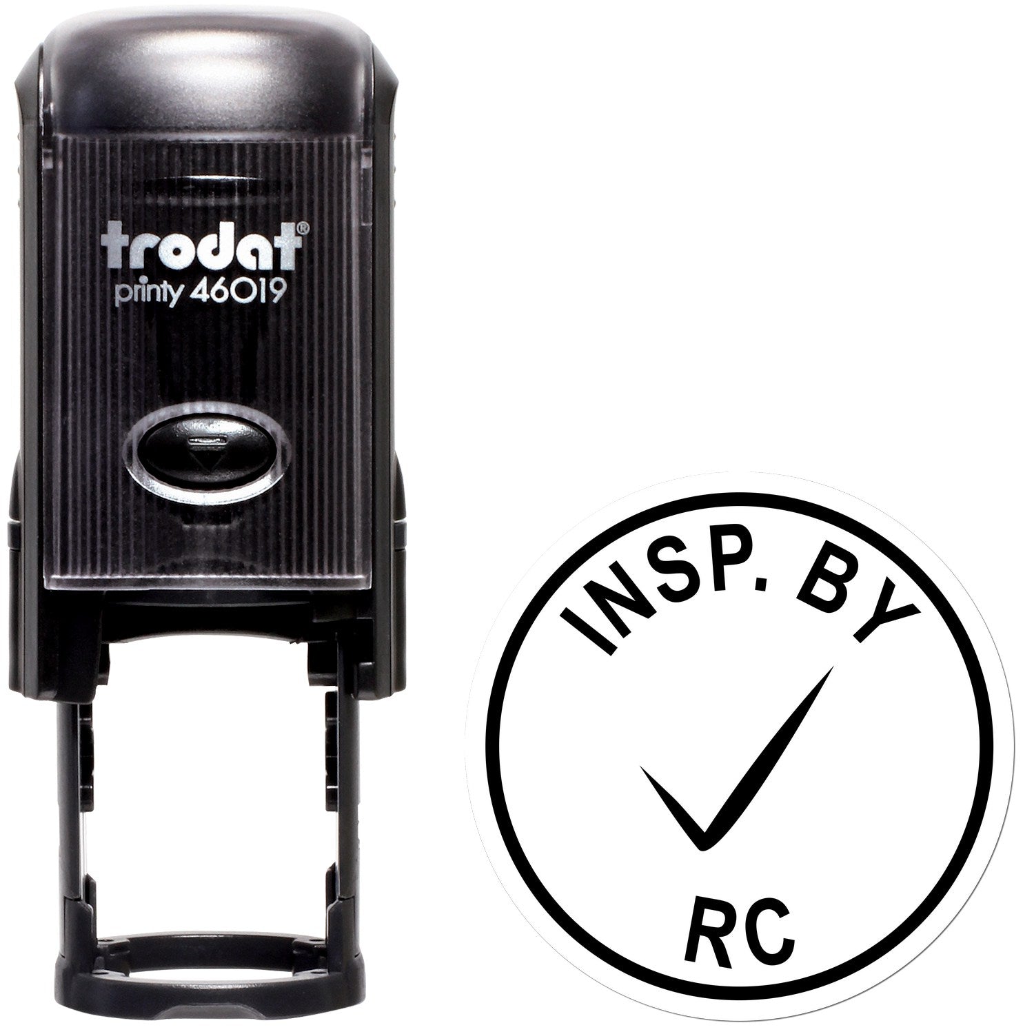 Standard Size Self-Inking Inspection Approved Checkmark Stamp 3/4 Diameter