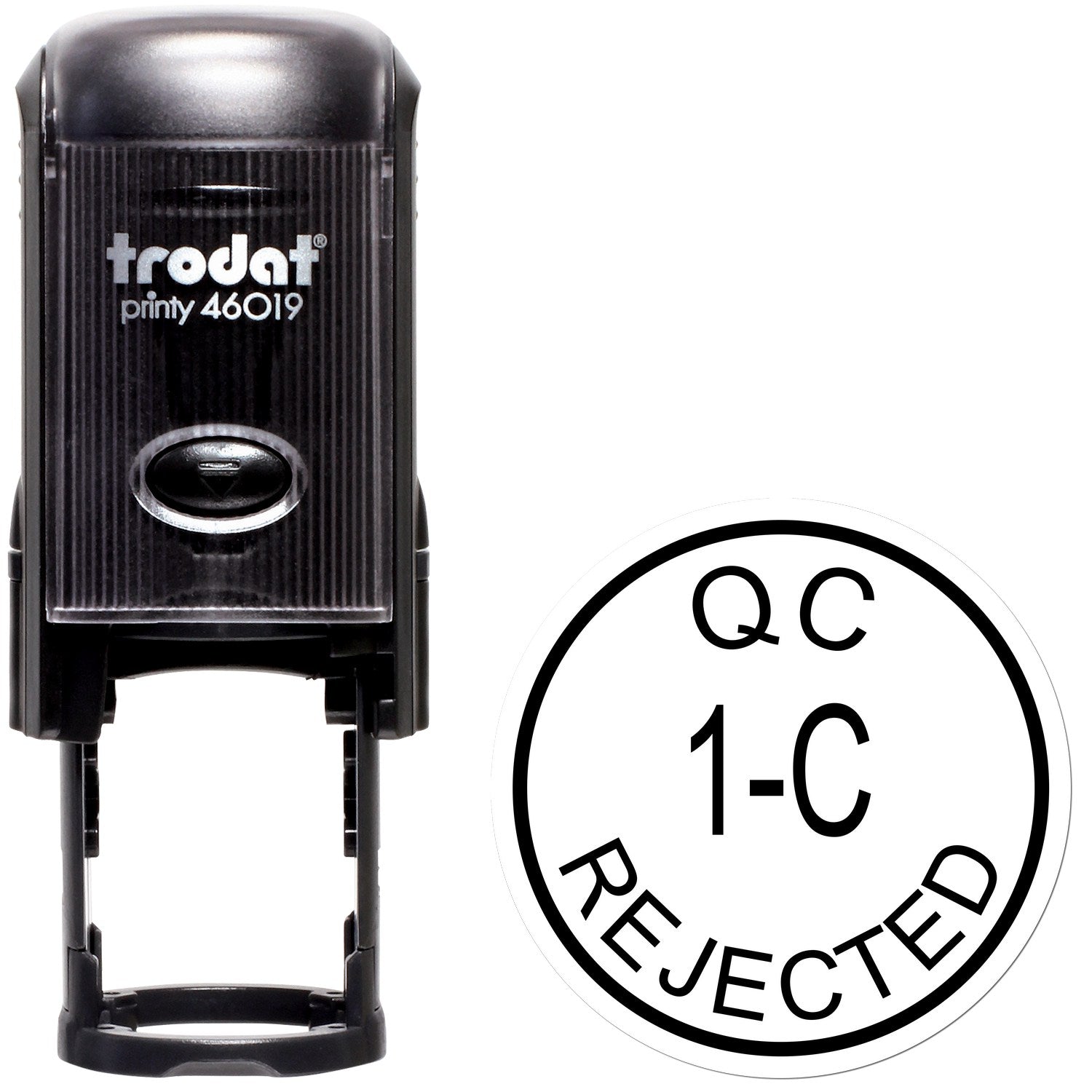 Standard Size Self-Inking QC Inspection Rejected Stamp 3/4 Diameter