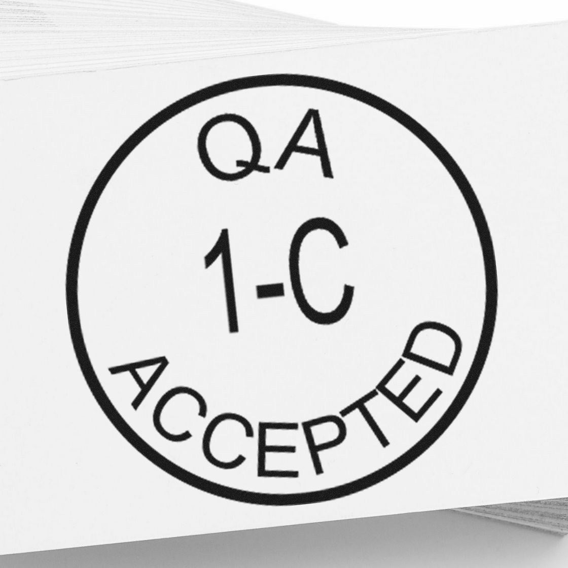 Large Self-Inking QA Accepted Inspection Self-Inking Stamp 1 Inch Diameter