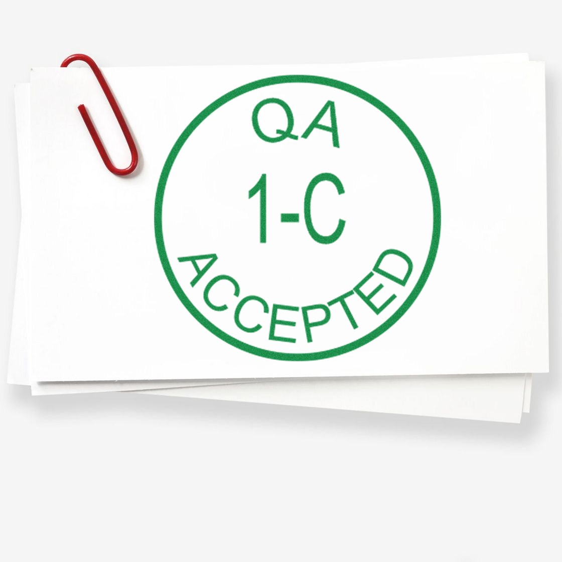 Large Self-Inking QA Accepted Inspection Self-Inking Stamp 1 Inch Diameter