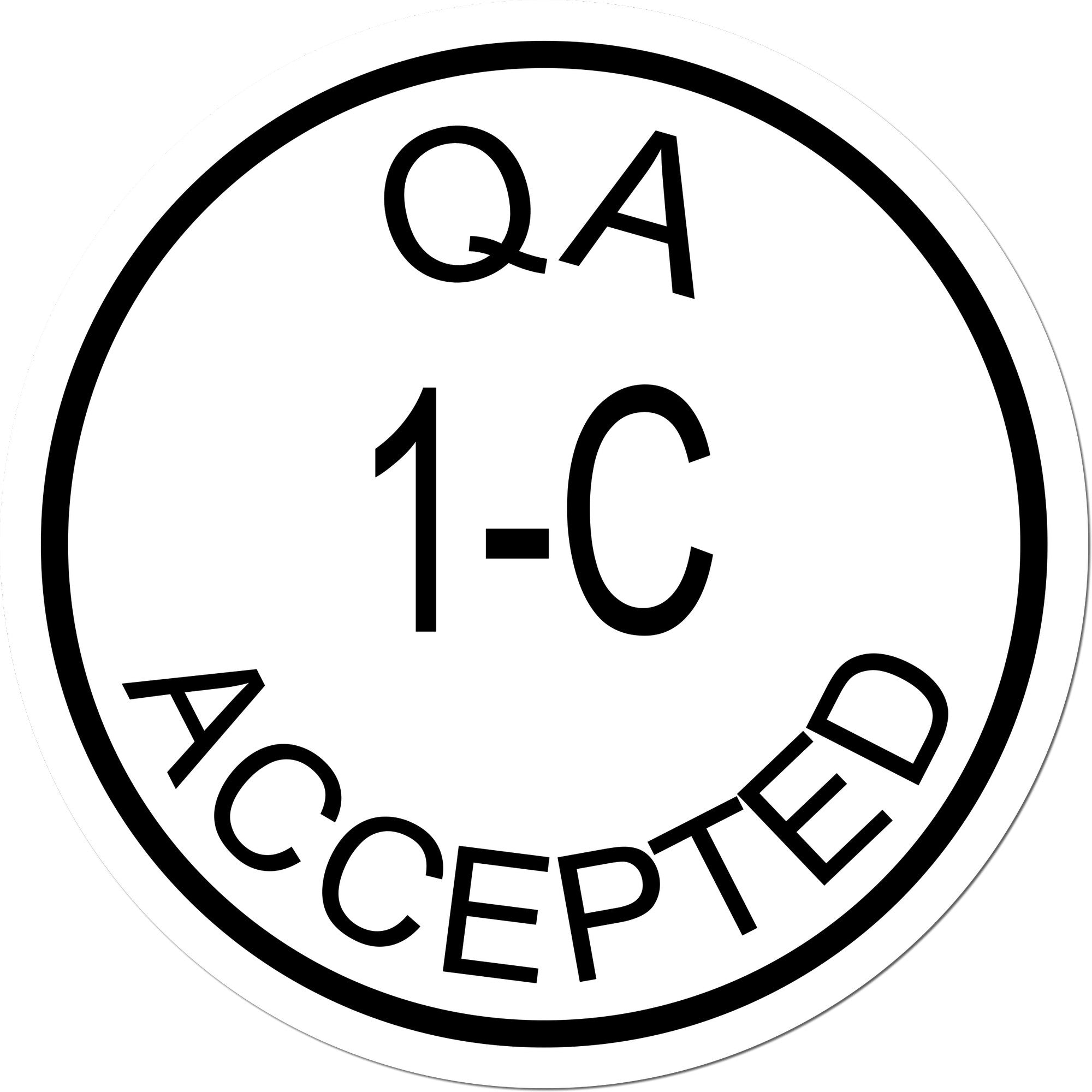 Standard Size Self-Inking QA Accepted Inspection Stamp 3/4 Diameter