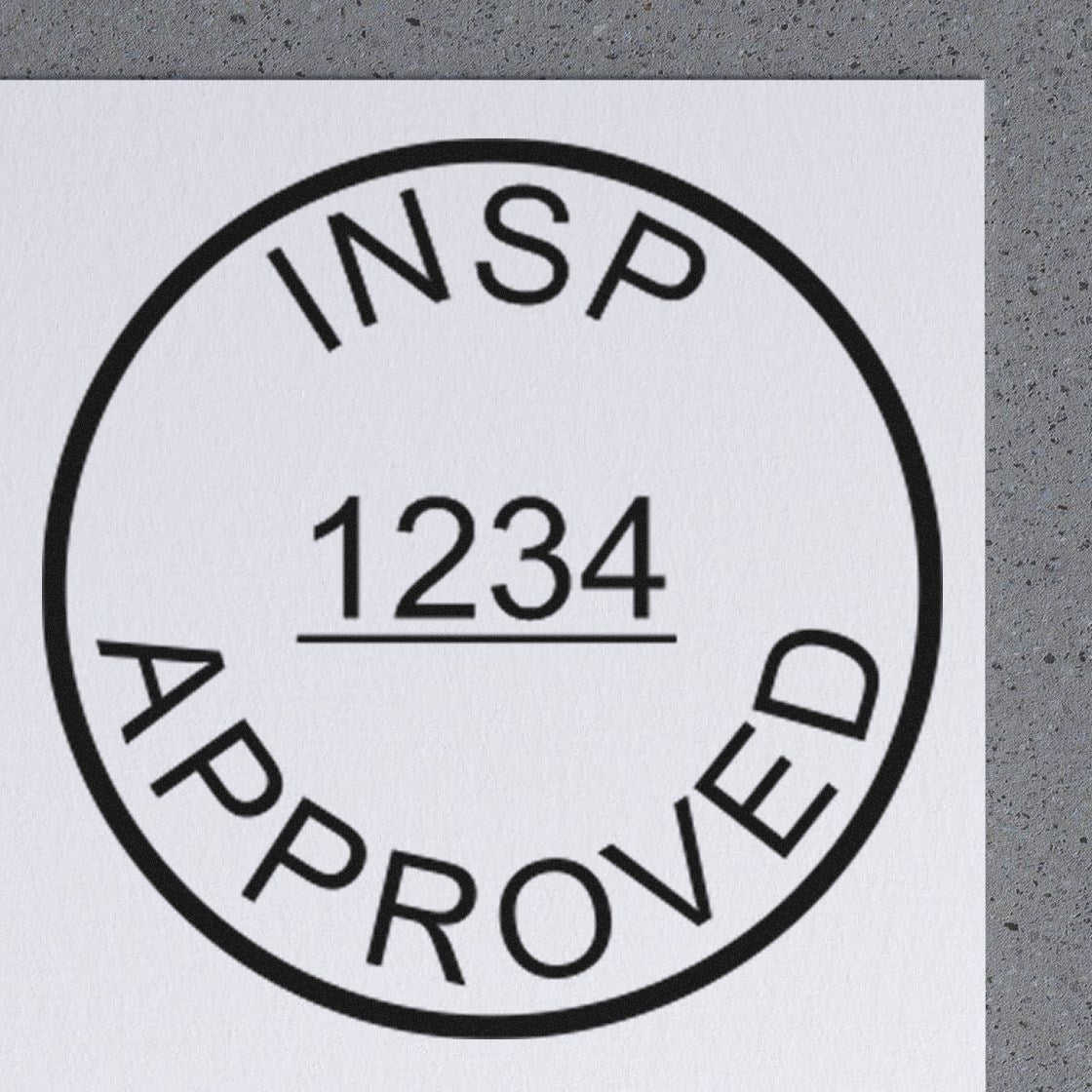 Extra Small Self-Inking Inspected By Approved Round Stamp 1/2 Diameter