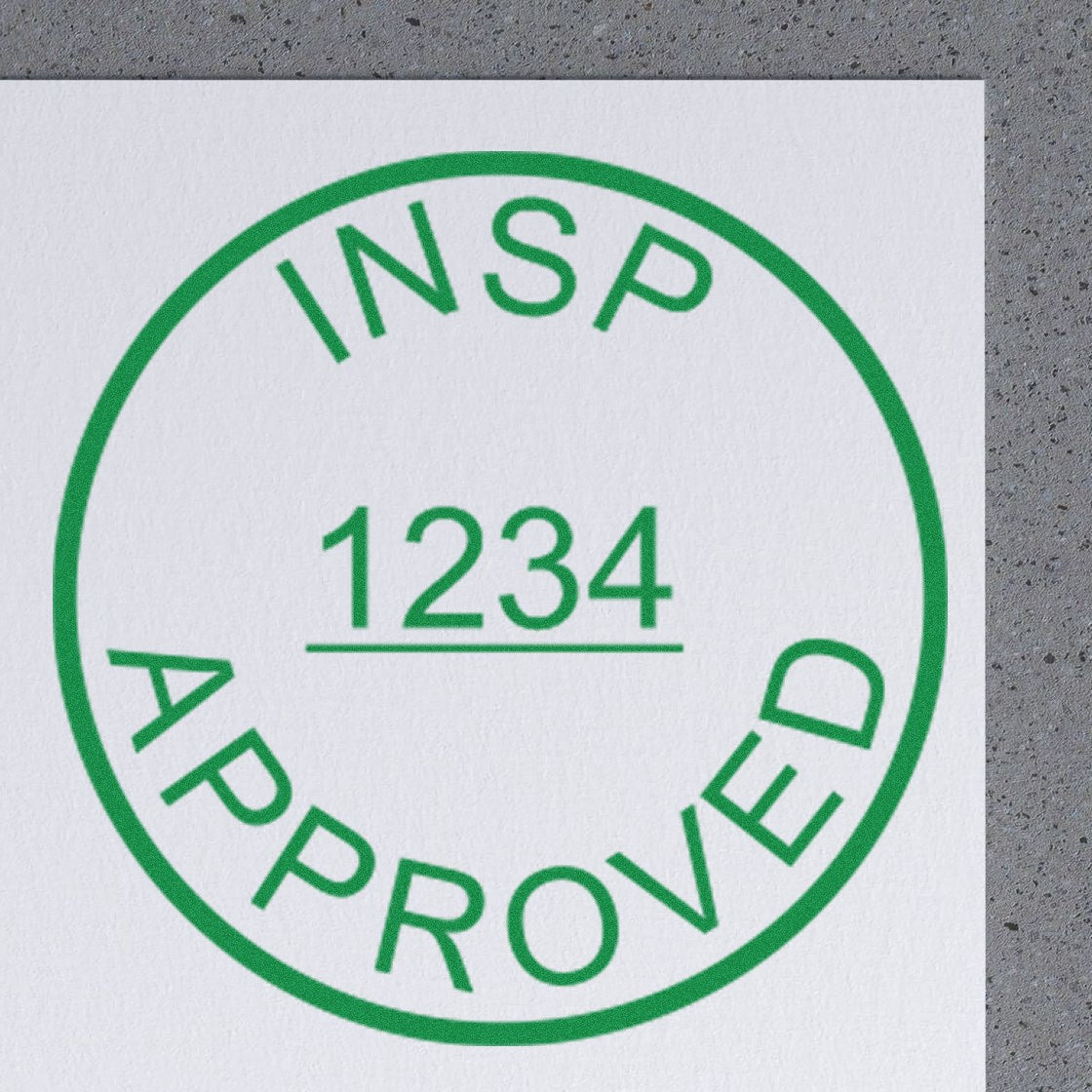 Large Self-Inking Inspected By Approved Round Self-Inking Stamp 1 Inch Diameter