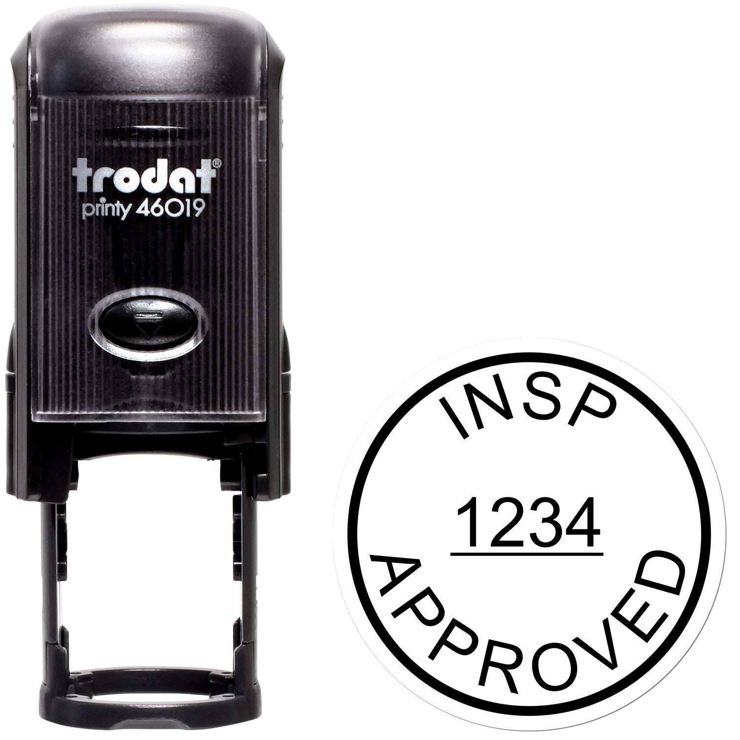 Standard Size Self-Inking Inspected By Approved Round Stamp 3/4 Diameter